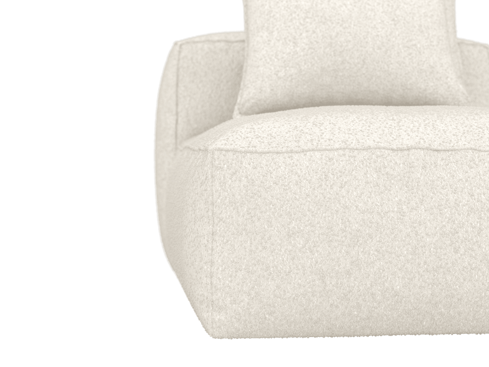 Riley Boucle Ivory Chaise Sofa Module color Boucle Ivory