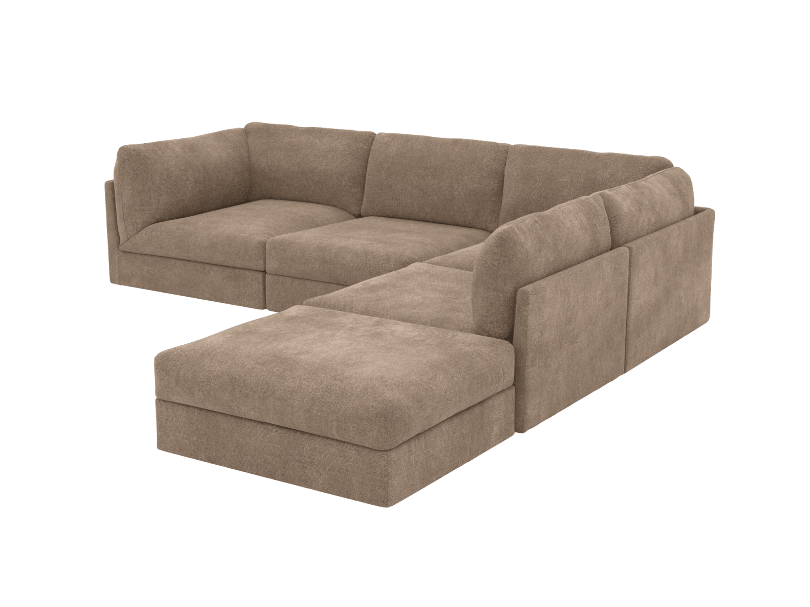 Finley Tribute Walnut Modular Sofa - 5 Seater RAF Terminal color Tribute Walnut