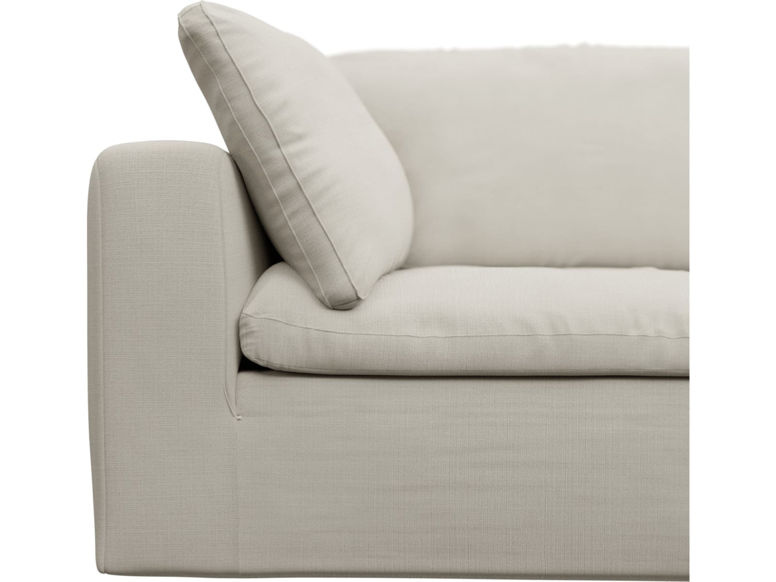 Cloud Deep Toorak Pearl Modular Sofa - 3 Seater Chaise color Toorak Pearl