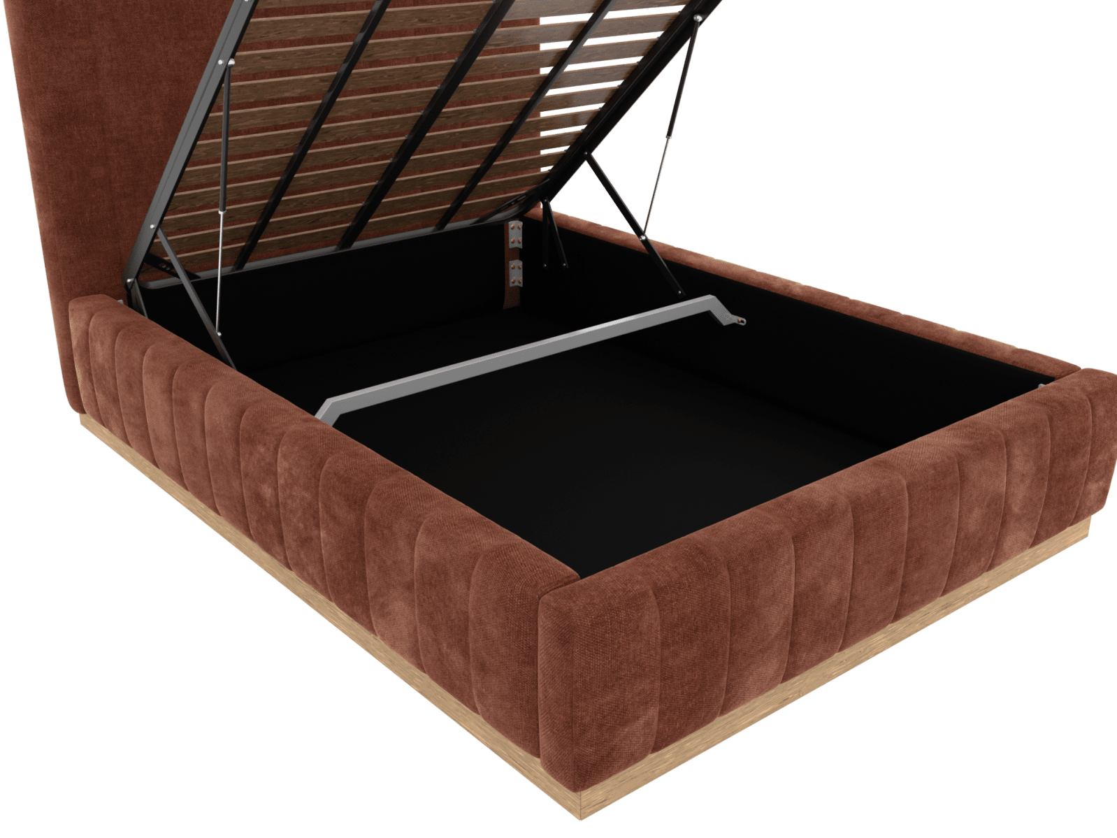 Brentwood Gas Lift Bed Muse Rust Double color Muse Rust