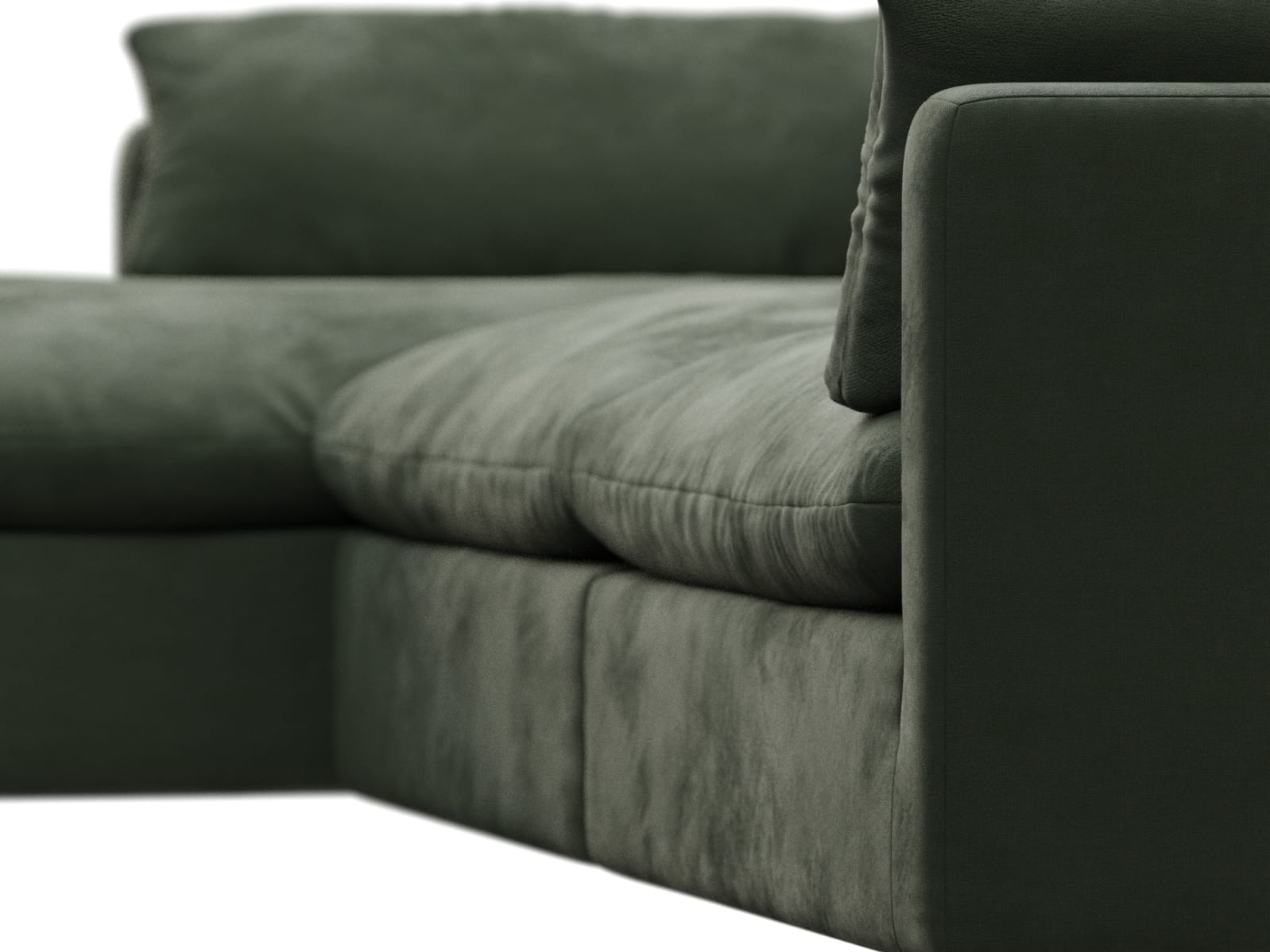 Willow Muse Forest Chaise Sofa - 3 Seater color Muse Forest