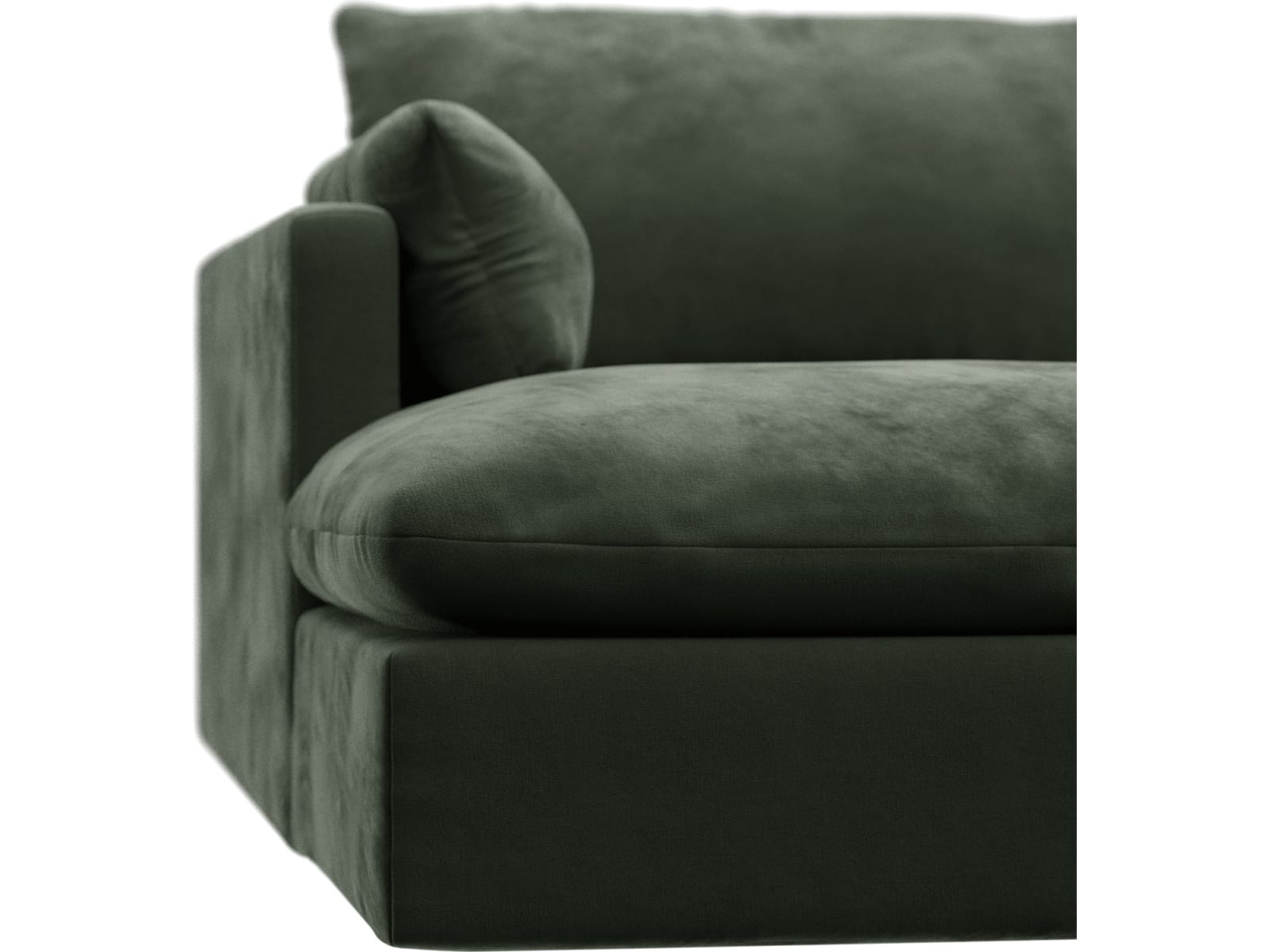 Willow Muse Forest Chaise Left Arm Facing Sofa Module color Muse Forest