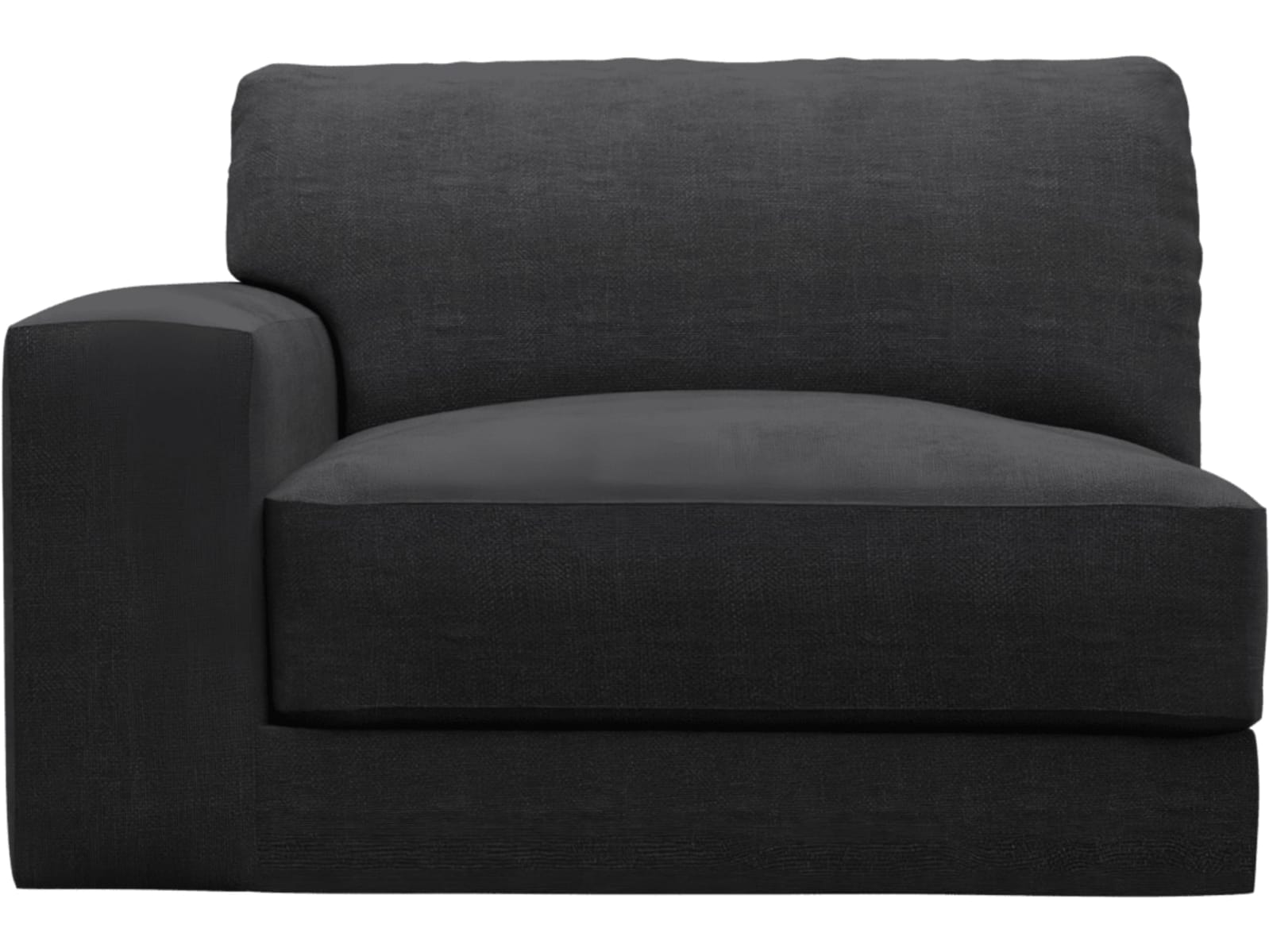 Monica Plaza Flint Grey Left Arm Facing Chair Module color Plaza Flint Grey