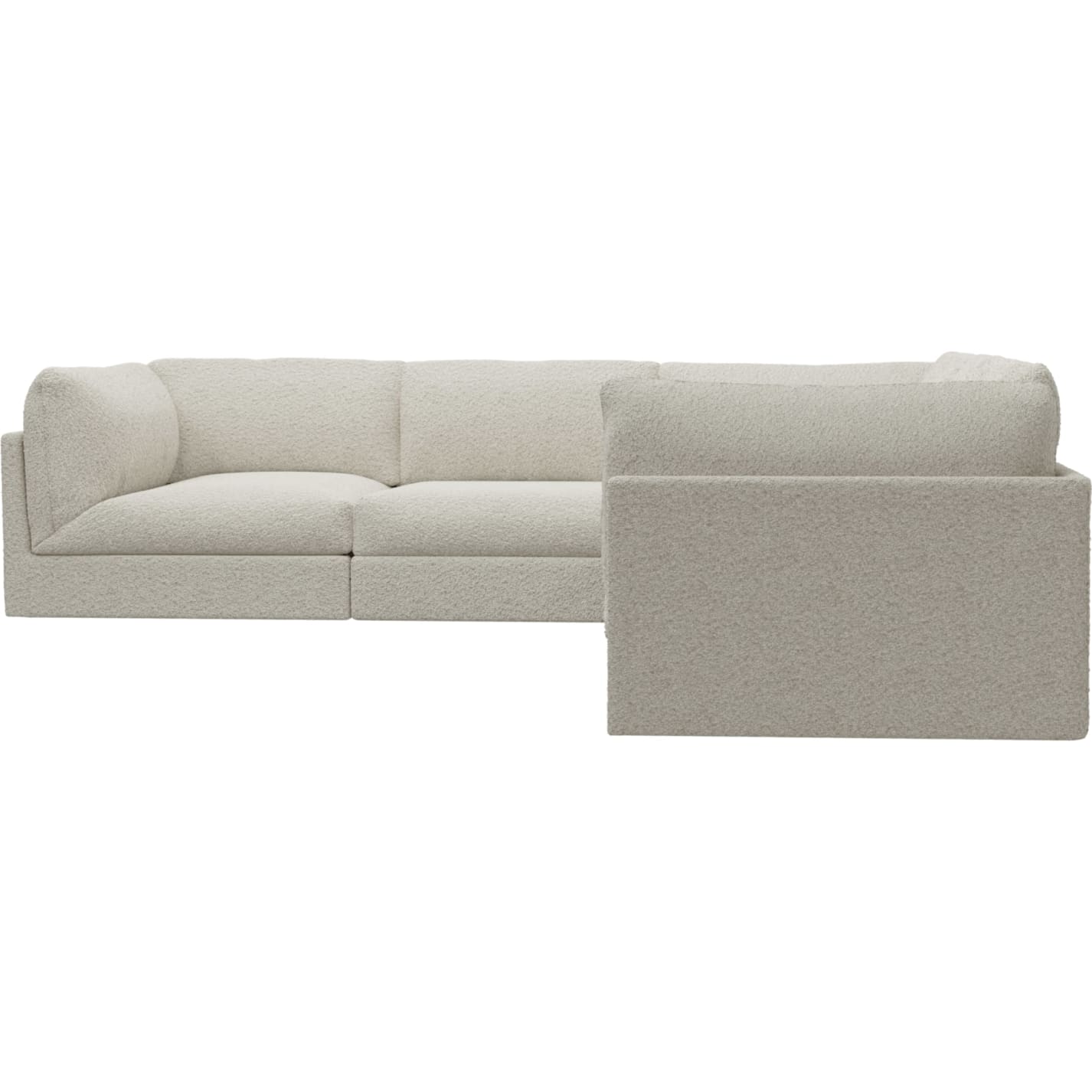 Finley Boucle Ivory Corner Sofa - 5 Seater color Boucle Ivory