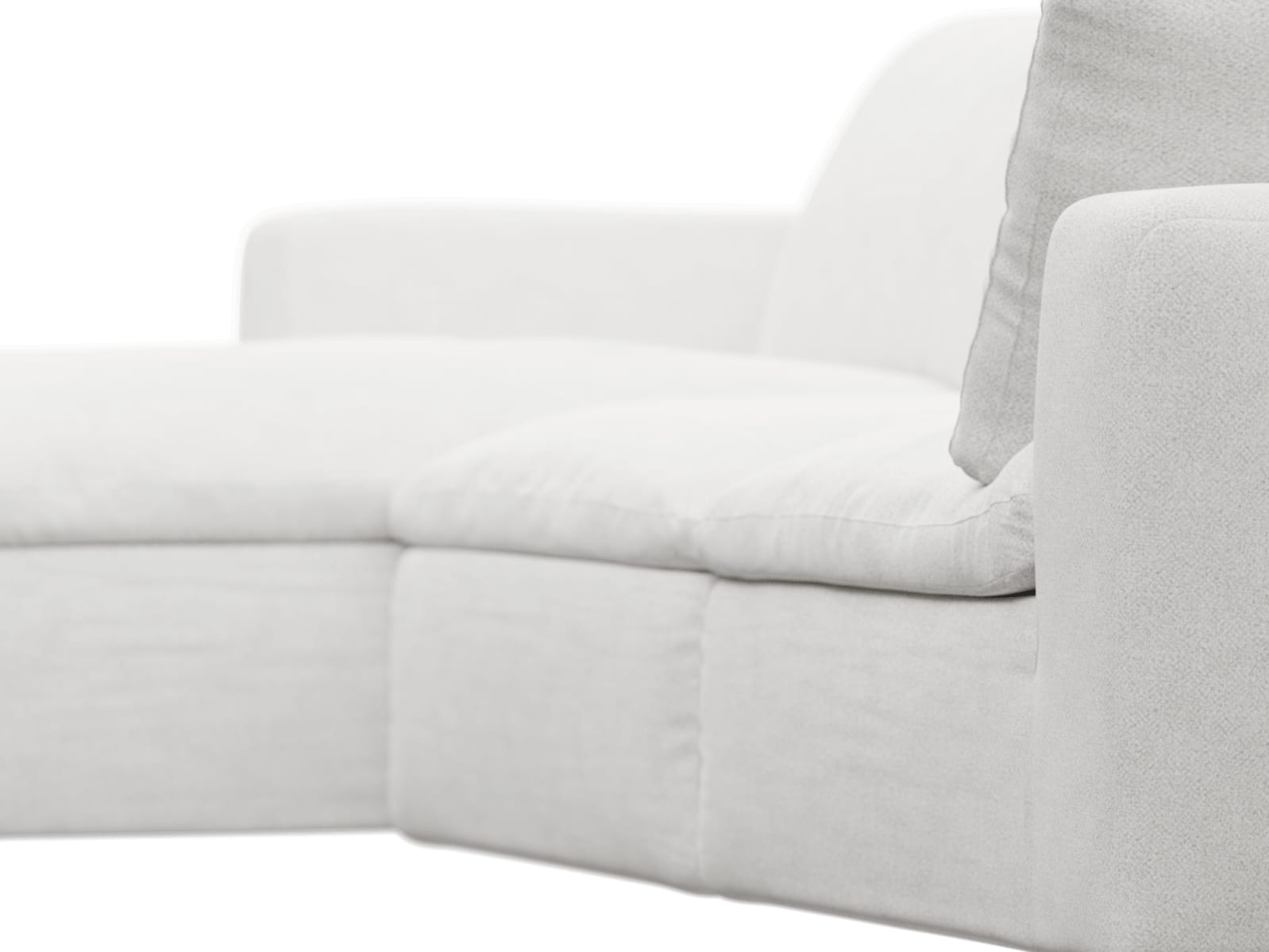 Cloud Deep Noa Fog Modular Sofa - 3 Seater Chaise color Noa Fog