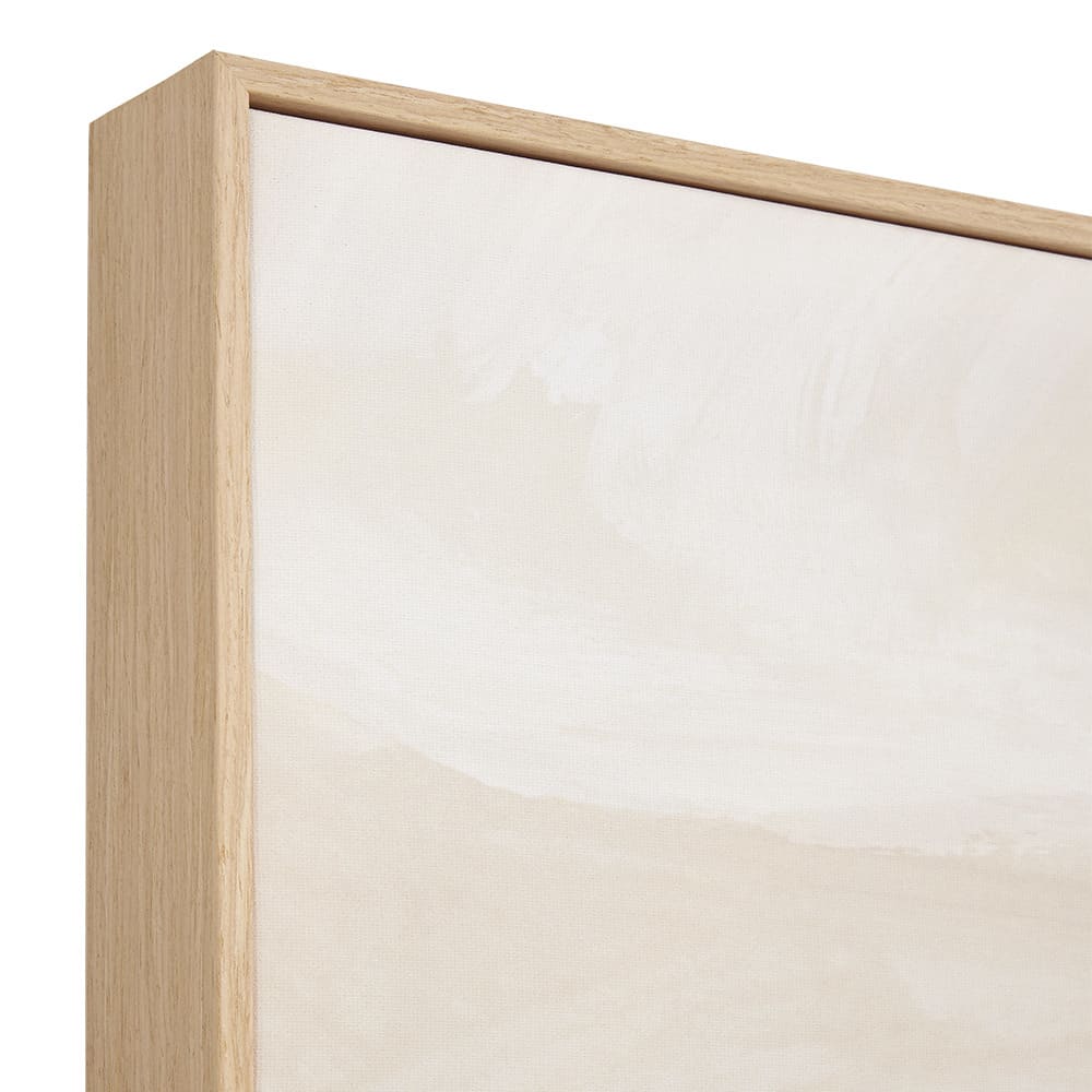 Evening Field Natural Veneer Framed Canvas - 146cm x 67cm color Natural
