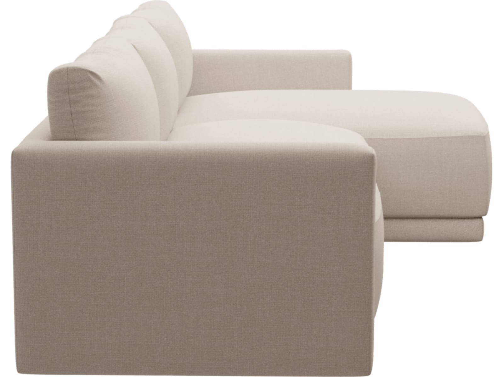 Haven Santa Fe Sand Chaise Sofa - 3 Seater color Santa Fe Sand