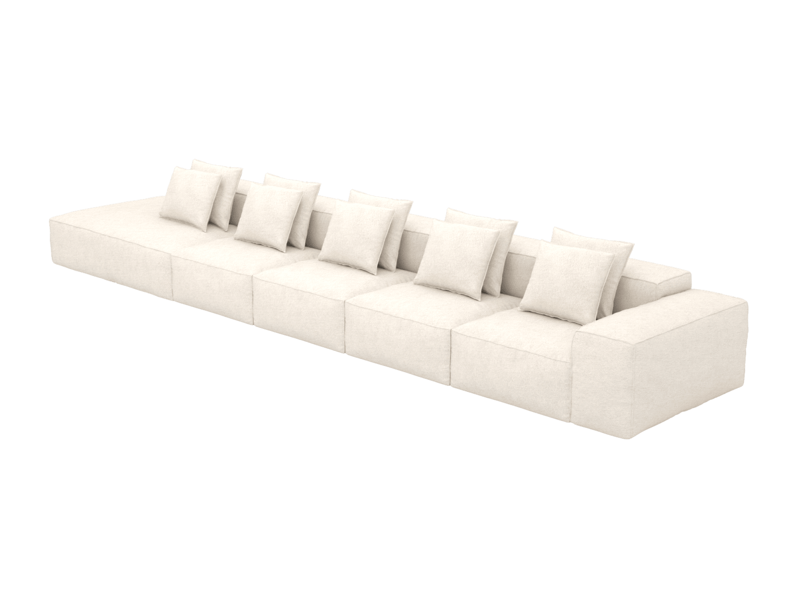 Riley Noa Fog 6 Seater Terminal Left Modular Sofa color Noa Fog