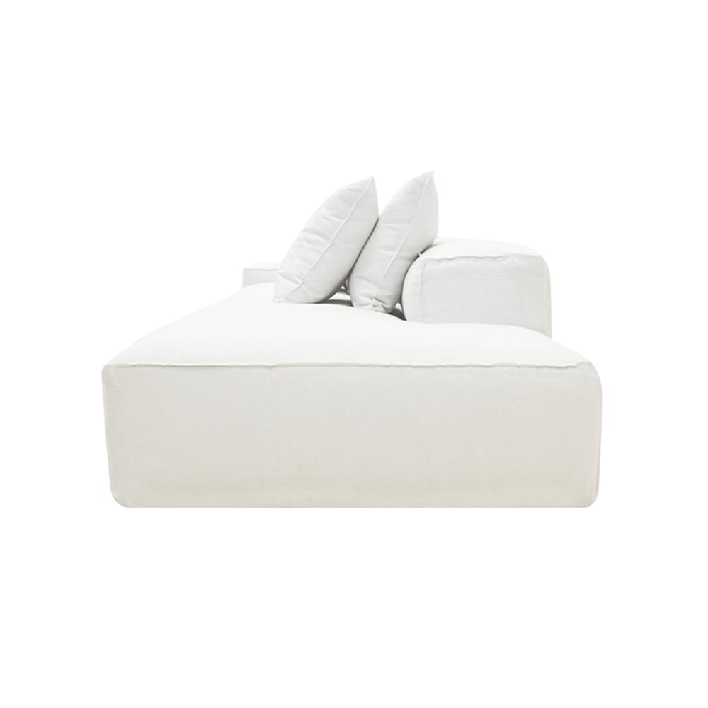 Riley Linen Pure White Modular Sofa - 1x Arm, 1x Armless, 1x Right Terminal color Linen Pure White