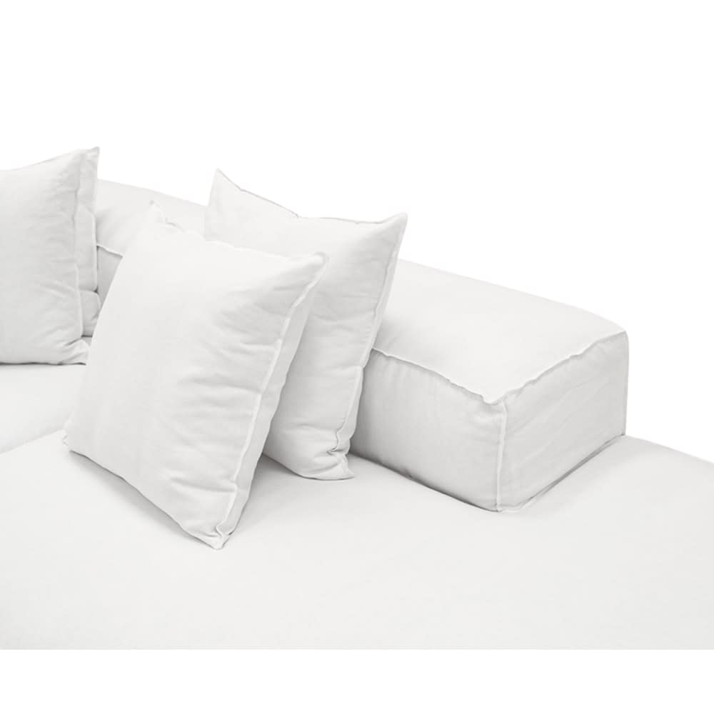 Riley Linen Pure White Modular Sofa - Arm, 2x Armless, Corner, Right Terminal color Linen Pure White