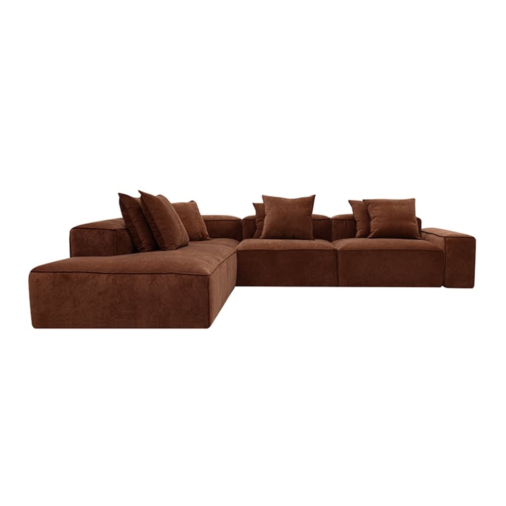 Riley Muse Rust Modular Sofa - Arm, 2x Armless, Corner, Left Terminal color Muse Rust