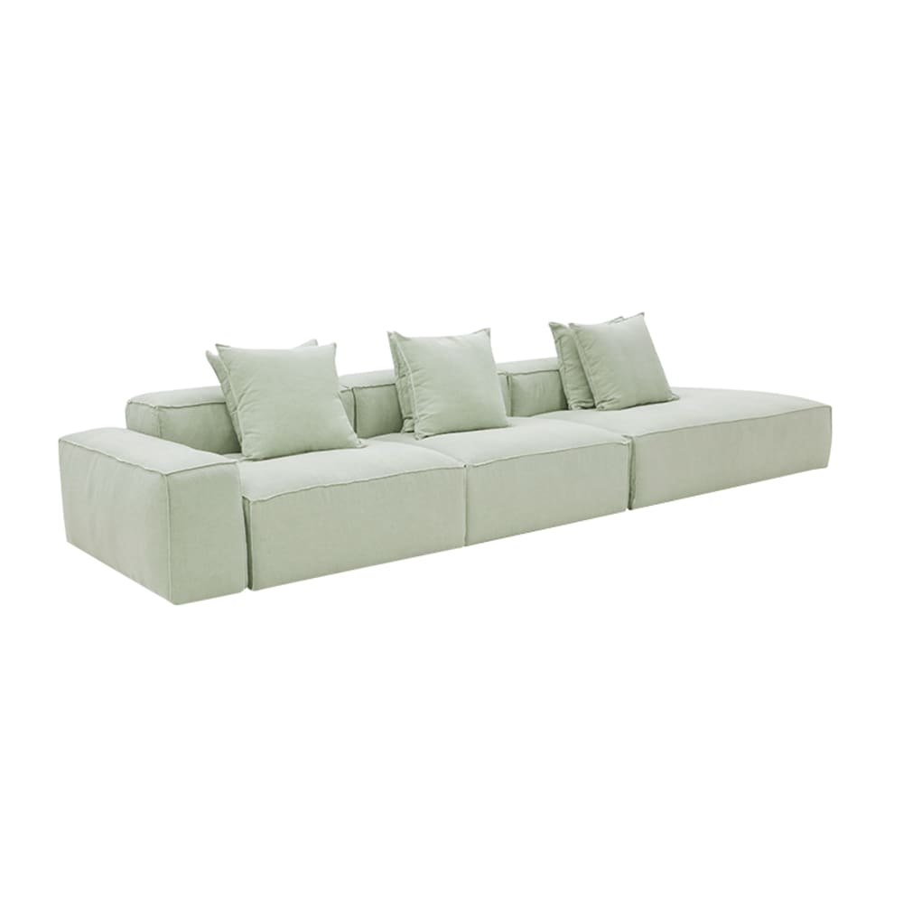 Riley Linen Oatmeal Modular Sofa - 1x Arm, 2x Armless, 1x Right Terminal color Linen Oatmeal