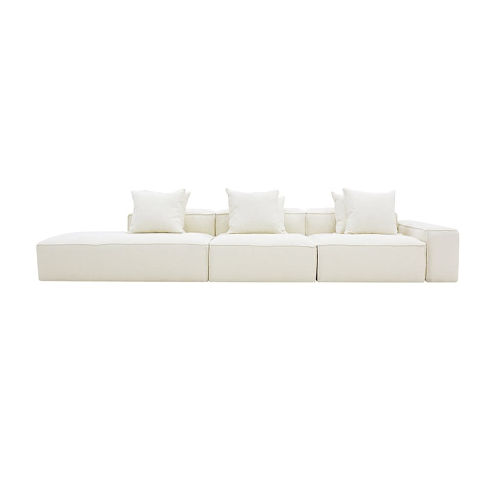 Riley Boucle Ivory Modular Sofa - 1x Arm, 2x Armless, 1x Left Terminal color Boucle Ivory