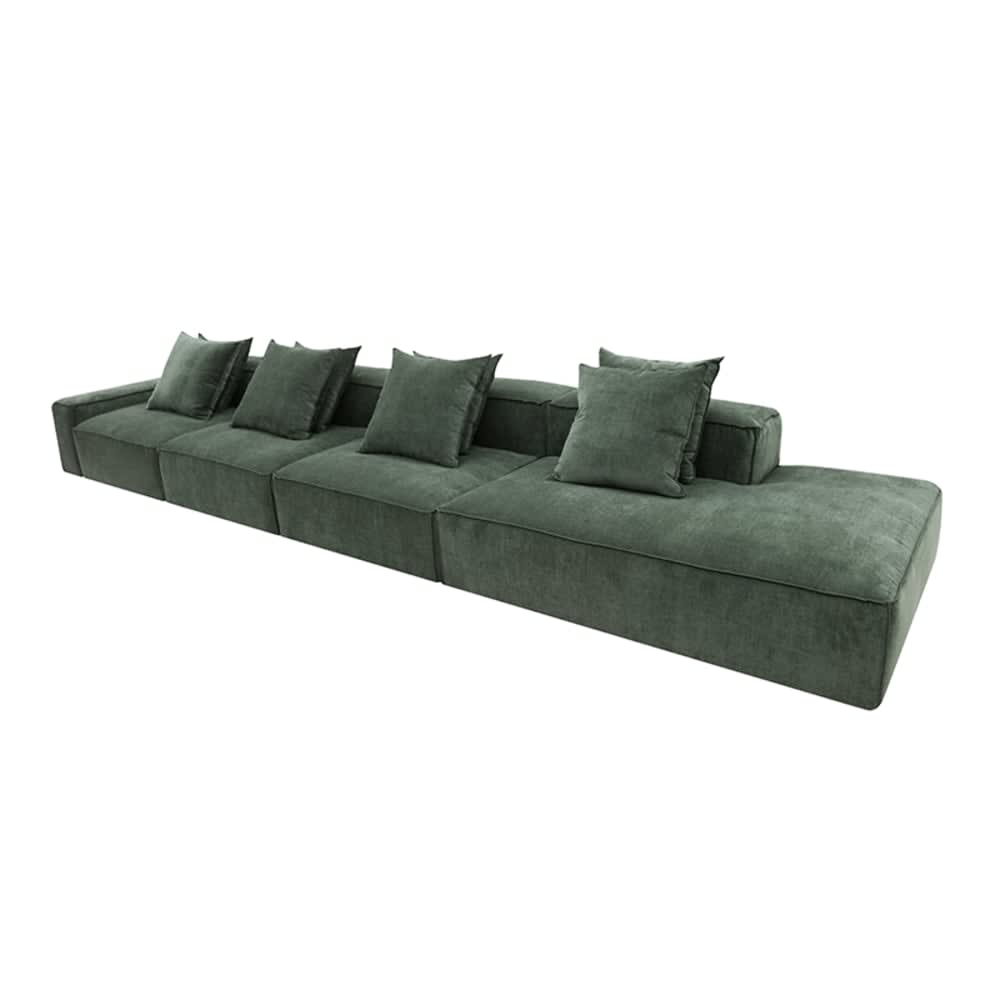Riley Muse Forest Modular Sofa - 1x Arm, 3x Armless, 1x Right Terminal color Muse Forest