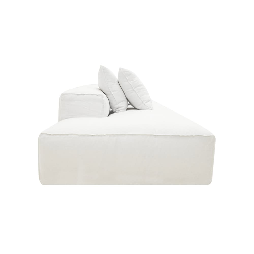 Riley Linen Pure White Modular Sofa - 1x Arm, 3x Armless, 1x Left Terminal color Linen Pure White