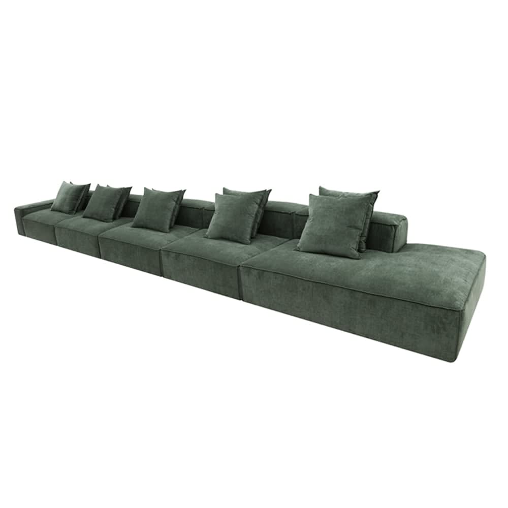 Riley Muse Forest Modular Sofa - 1x Arm, 4x Armless, 1x Right Terminal color Muse Forest