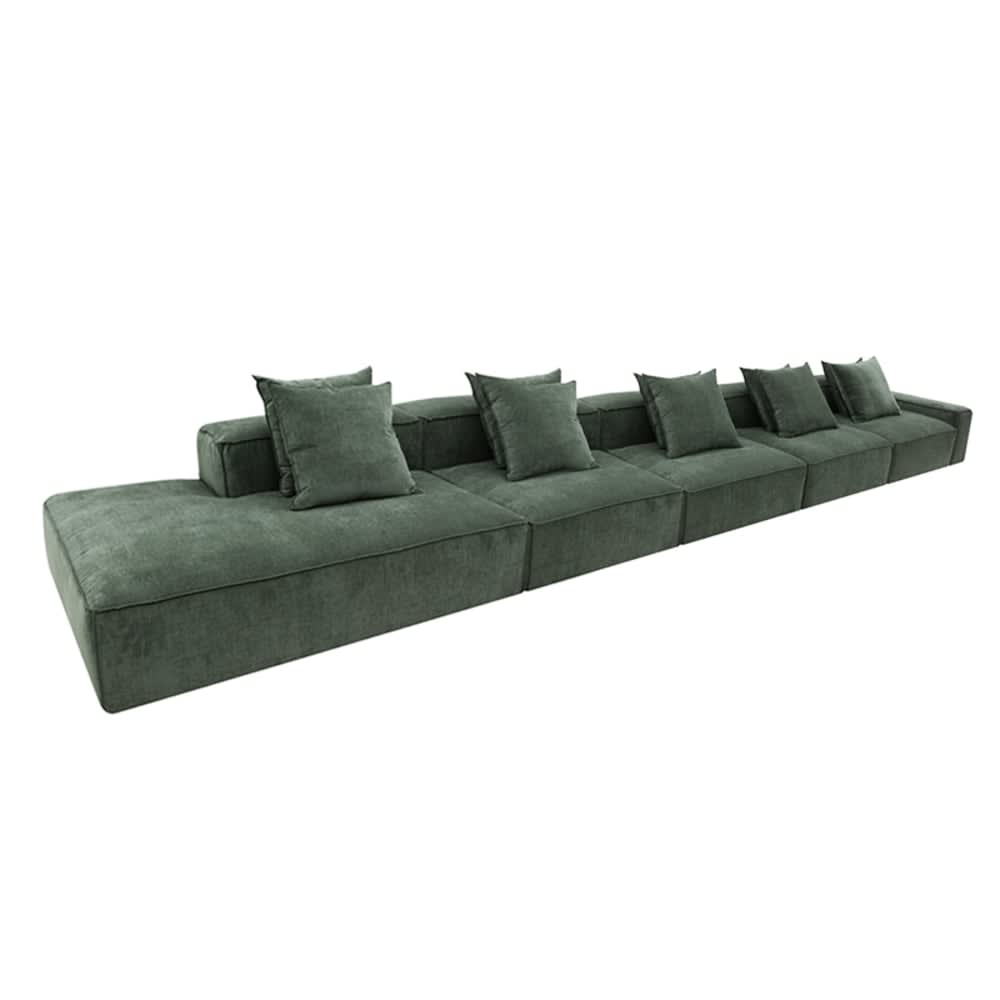 Riley Muse Forest Modular Sofa - 1x Arm, 4x Armless, 1x Left Terminal color Muse Forest