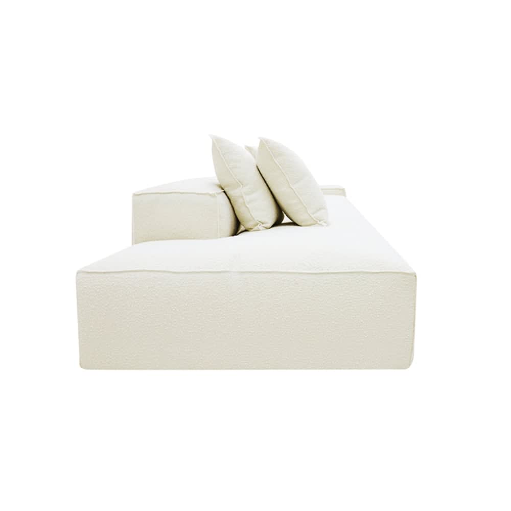 Riley Boucle Ivory Modular Sofa - 1x Arm, 4x Armless, 1x Left Terminal color Boucle Ivory