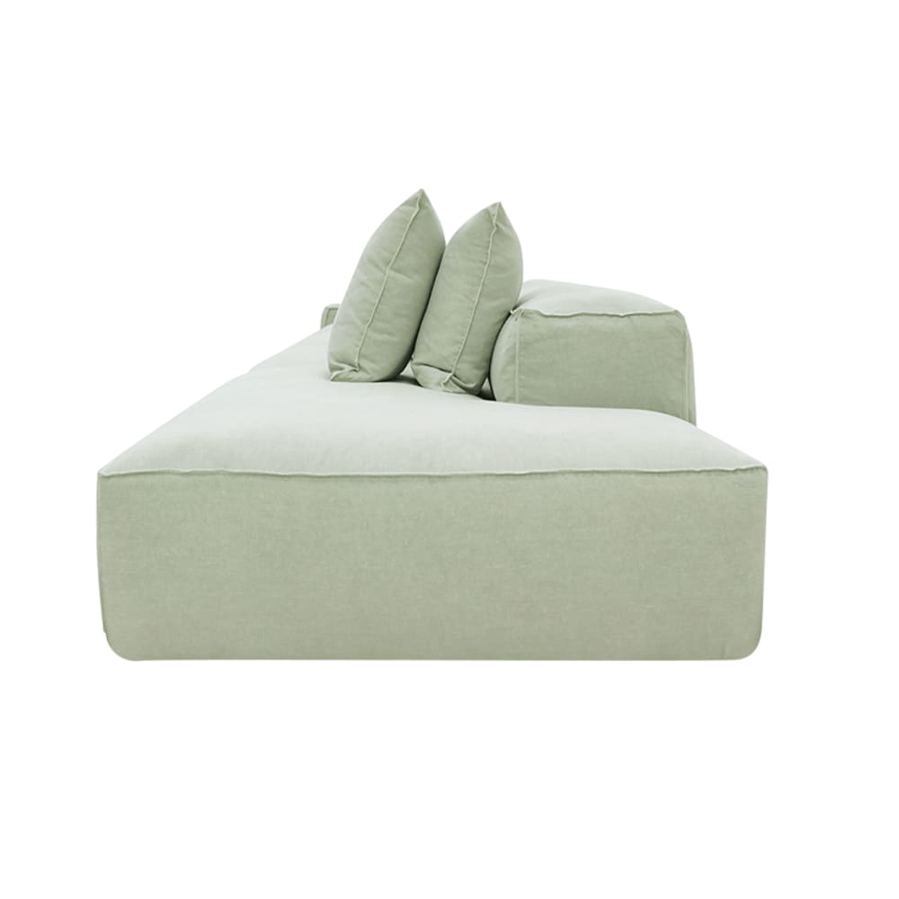 Riley Linen Oatmeal Modular Sofa - 1x Arm, 2x Armless, 1x Right Terminal color Linen Oatmeal