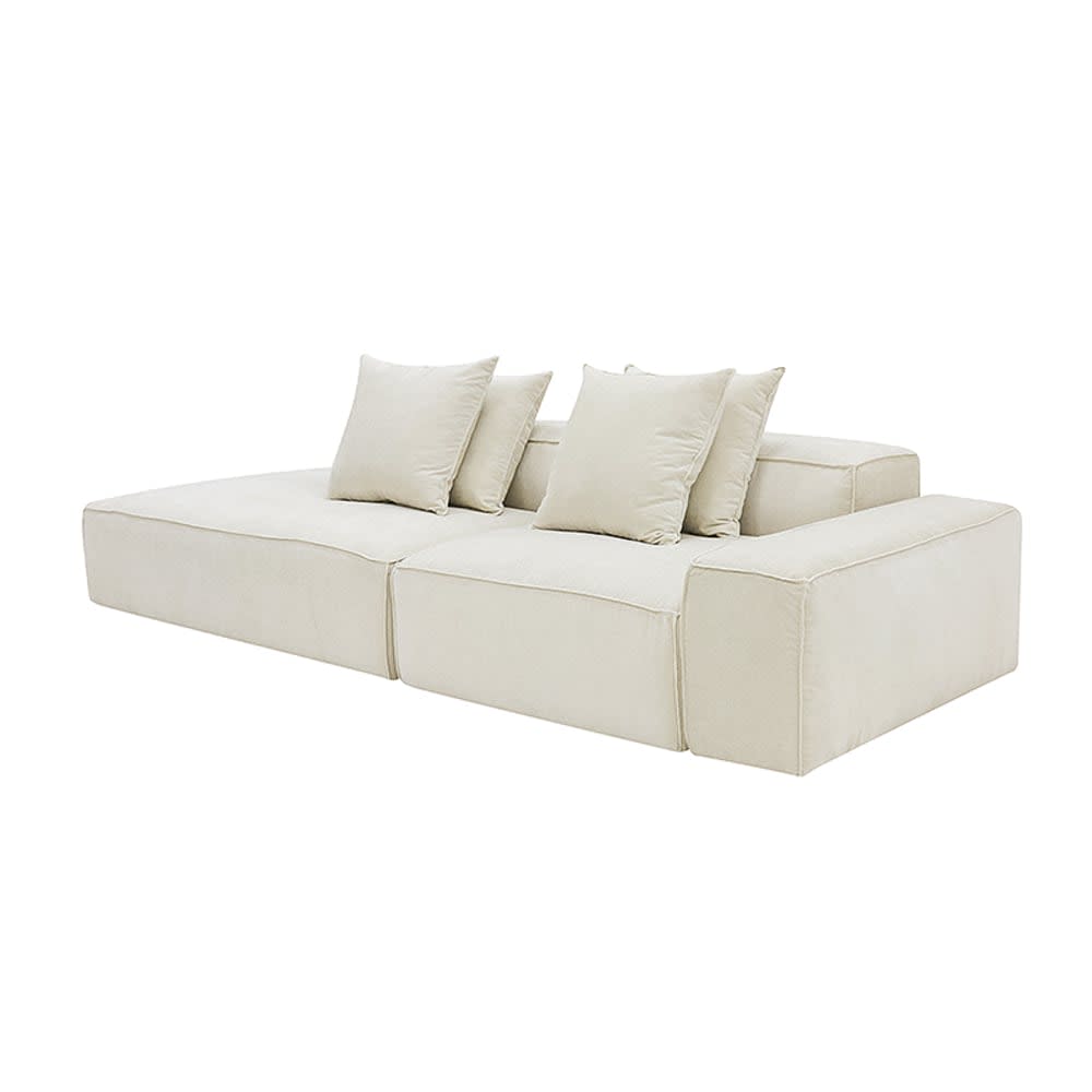 Riley Muse Flax Modular Sofa - 1x Arm, 1x Armless, 1x Left Terminal color Muse Flax