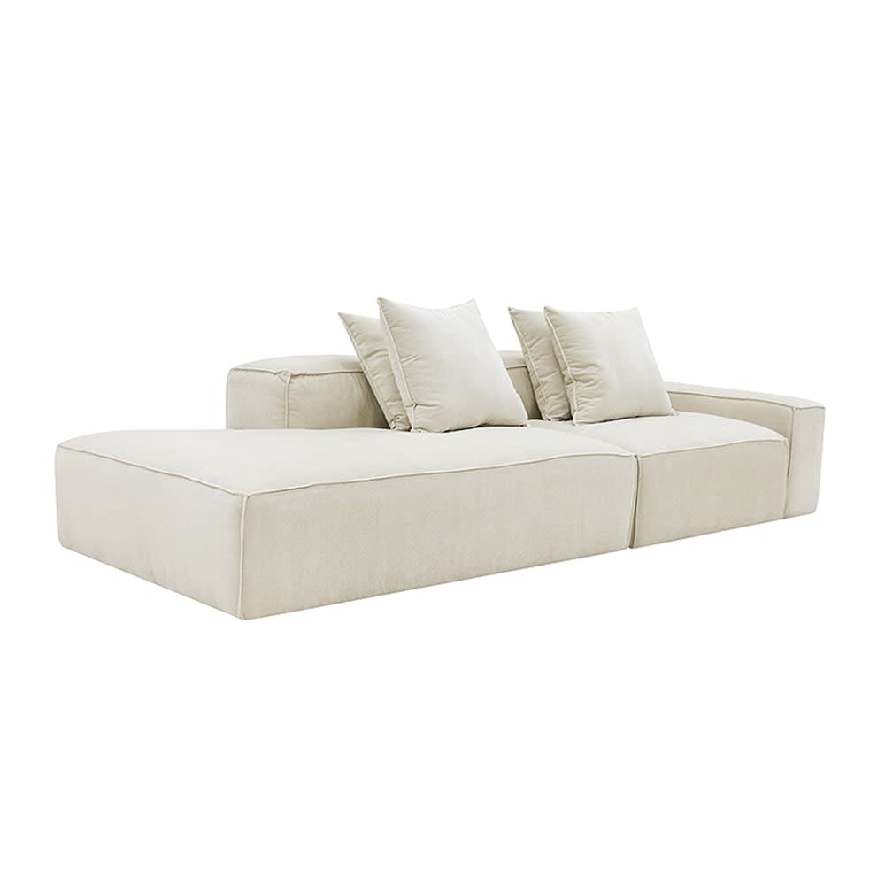 Riley Muse Flax Modular Sofa - 1x Arm, 1x Armless, 1x Left Terminal color Muse Flax