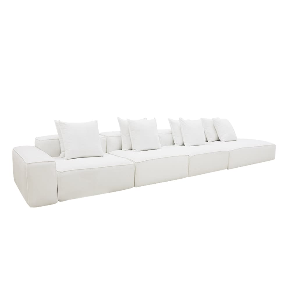 Riley Muse Frost Modular Sofa - 1x Arm, 3x Armless, 1x Right Terminal color Muse Frost