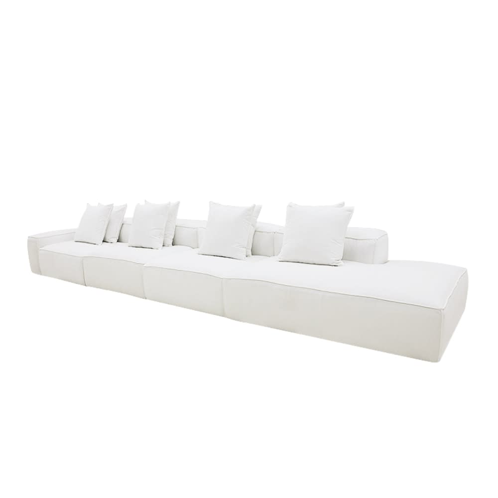 Riley Muse Frost Modular Sofa - 1x Arm, 3x Armless, 1x Right Terminal color Muse Frost
