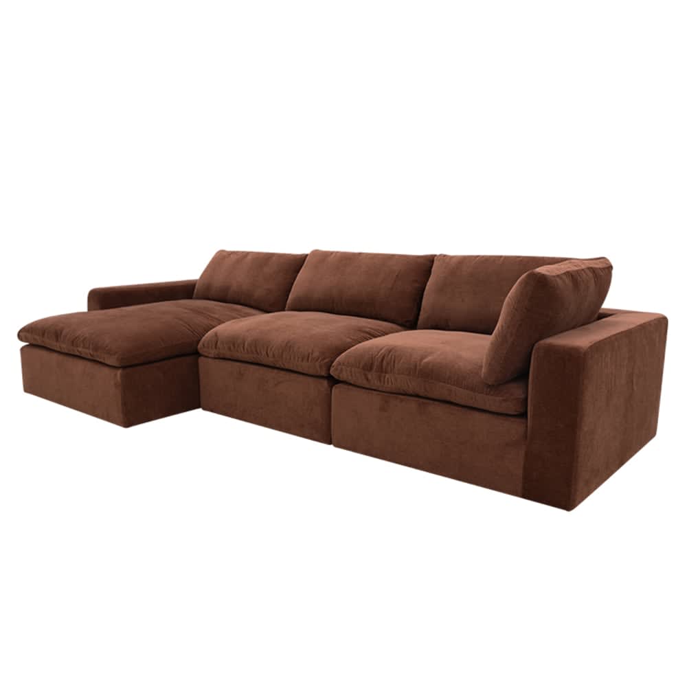 Cloud Deep Muse Rust Modular Sofa - 3 Seater Chaise color Muse Rust
