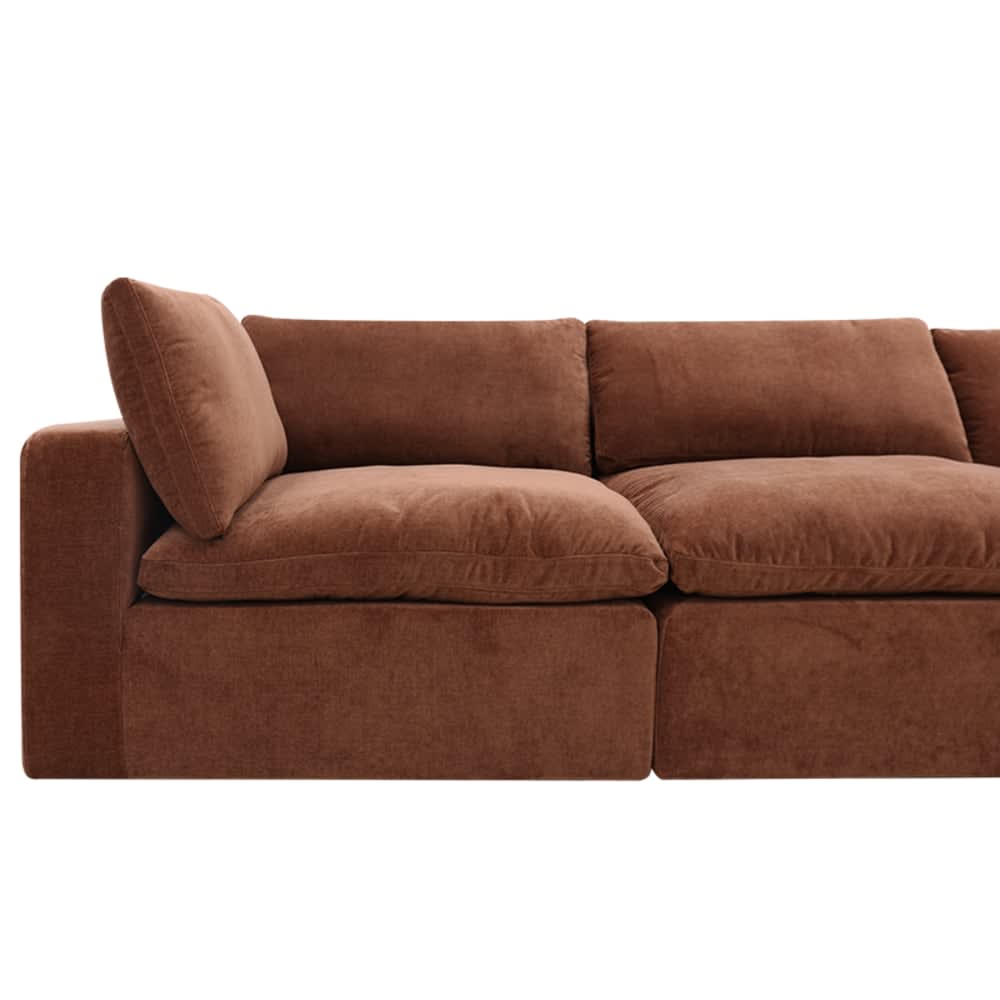 Cloud Deep Muse Rust Modular Sofa - 3 Seater Chaise color Muse Rust