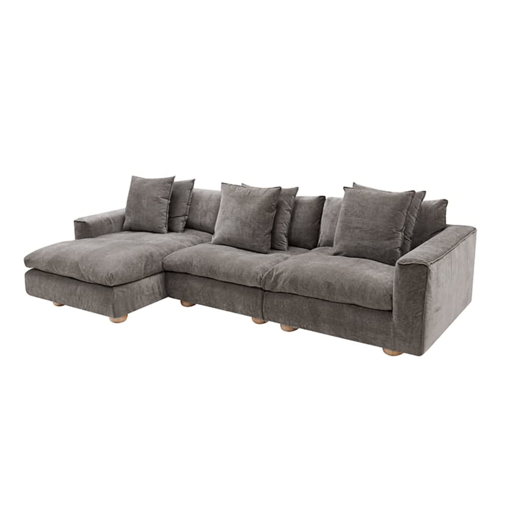 Tully Muse Mink Chaise Sofa - 3 Seater color Muse Mink