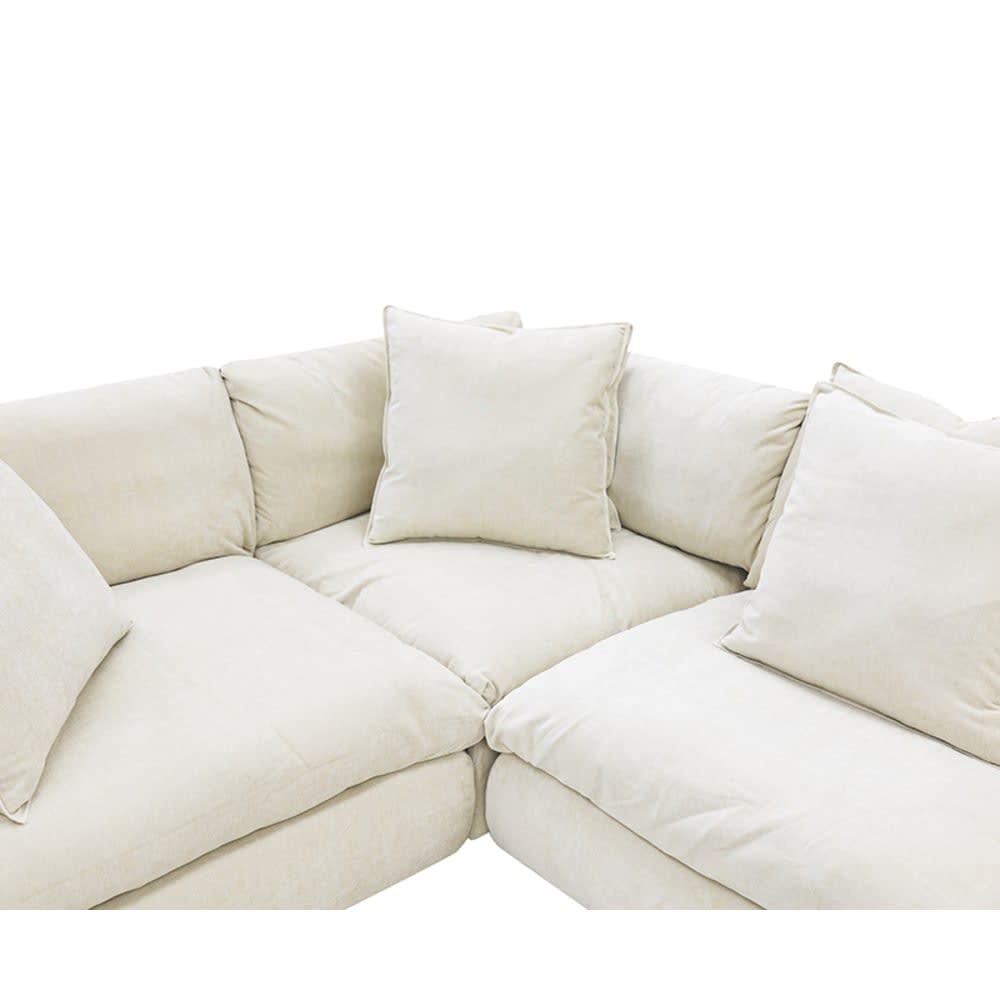 Tully Muse Flax Modular Sofa - 5 Piece color Muse Flax