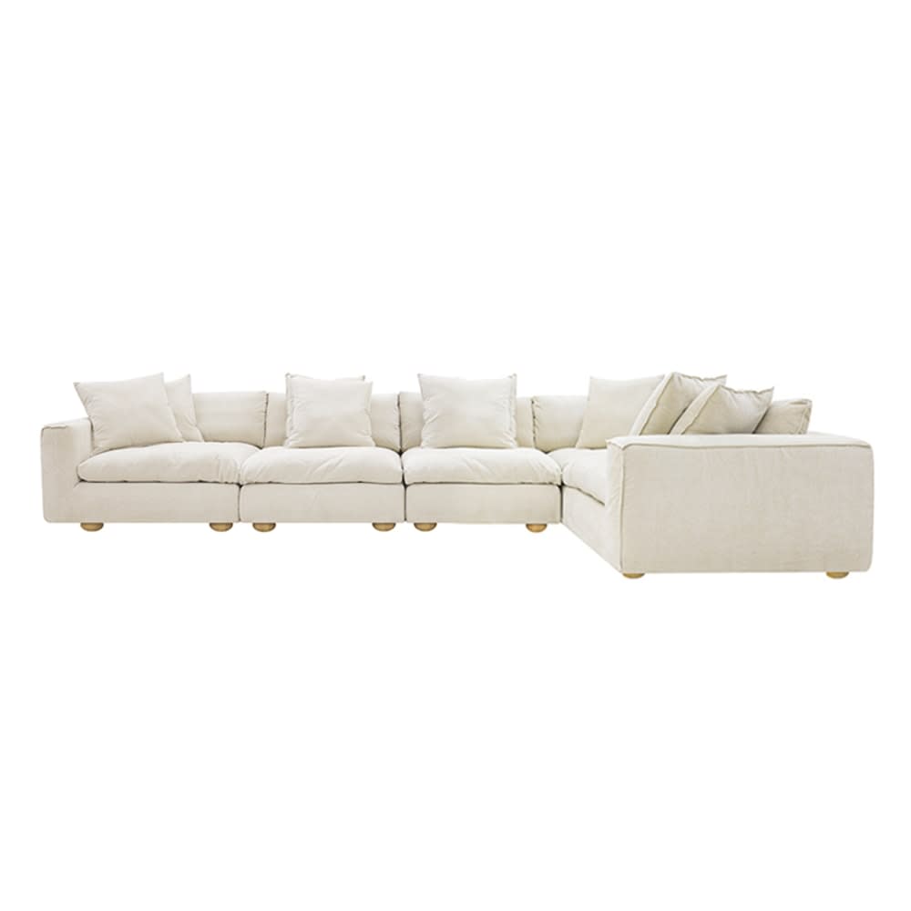 Tully Muse Flax Modular Sofa - 5 Piece color Muse Flax