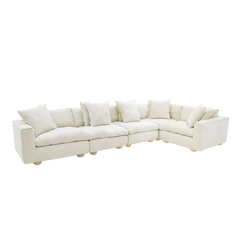 Tully Muse Flax Modular Sofa - 5 Piece color Muse Flax