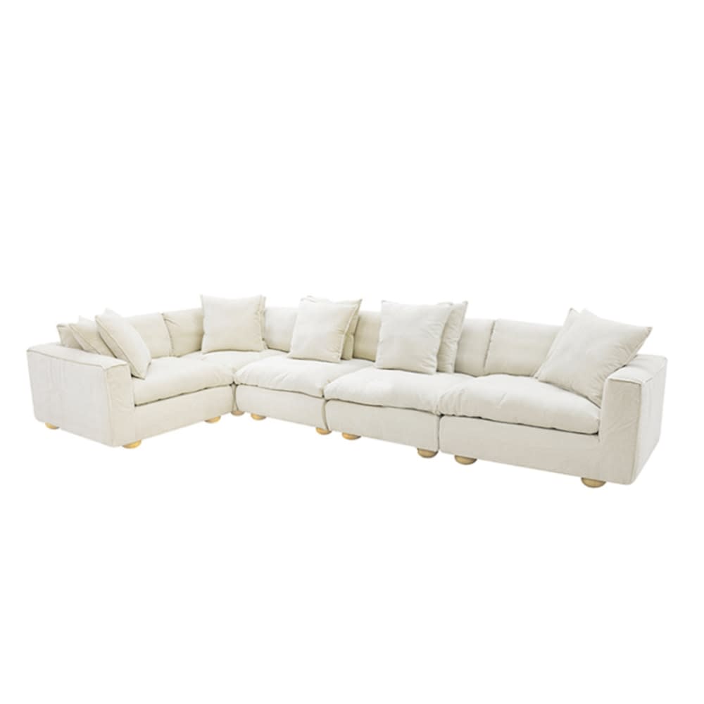 Tully Muse Flax Modular Sofa - 5 Piece color Muse Flax