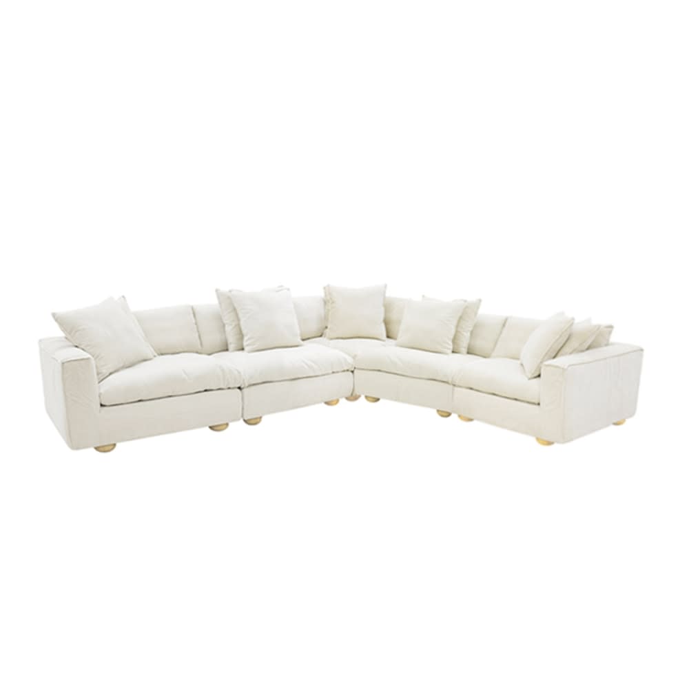 Tully Muse Flax Modular Sofa - 5 Piece color Muse Flax