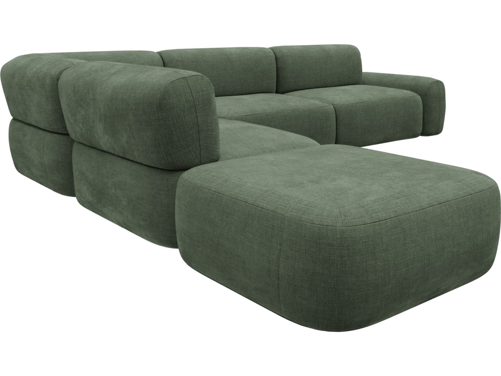 Beckett Tribute Dark Jade Modular Sofa - 6 Piece color Tribute Dark Jade
