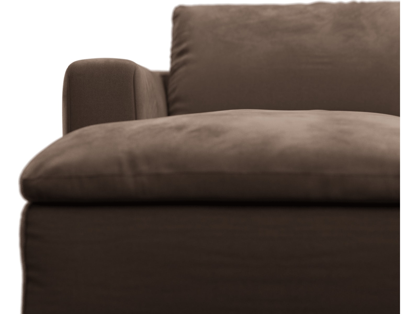 Cloud Deep Muse Chocolate Modular Sofa - 3 Seater Chaise color Muse Chocolate