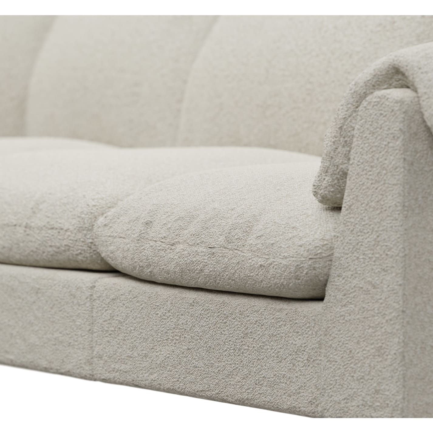 Ludlow Boucle Ivory Corner Sofa - 5 Seater color Boucle Ivory