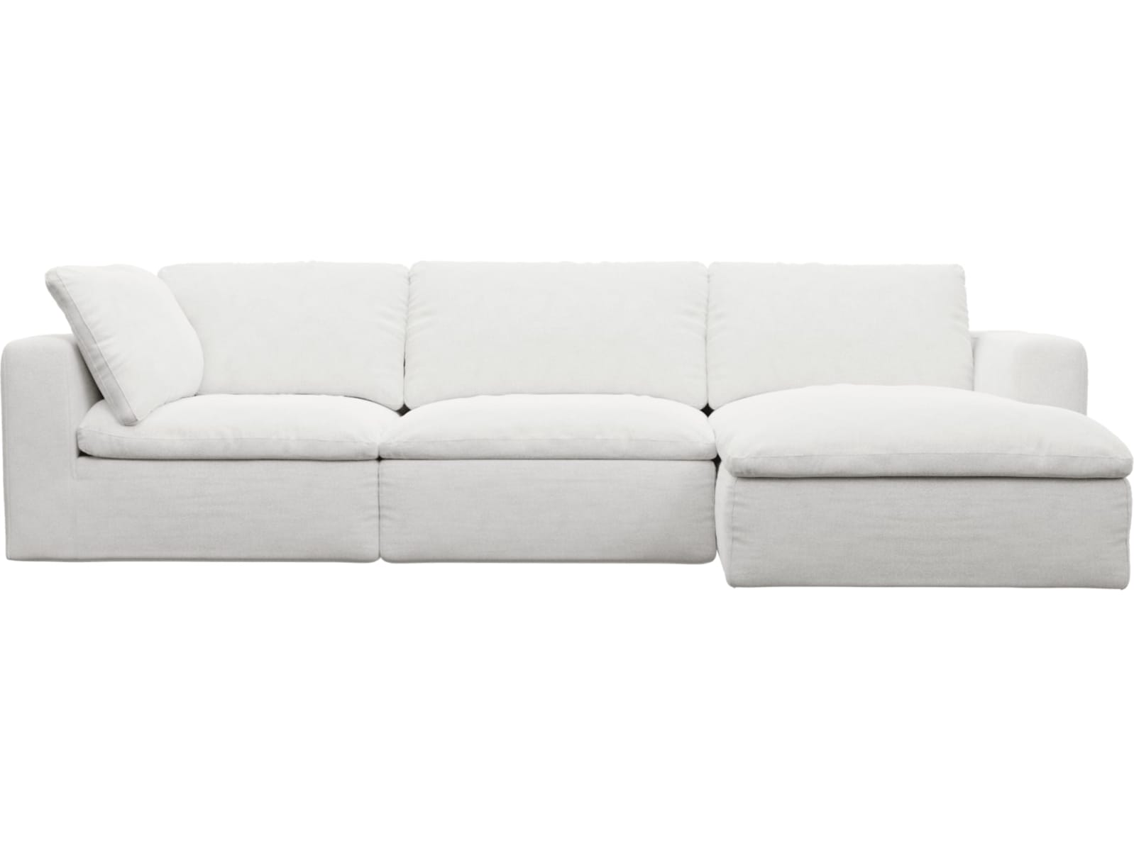 Cloud Deep Noa Fog Modular Sofa - 3 Seater Chaise color Noa Fog