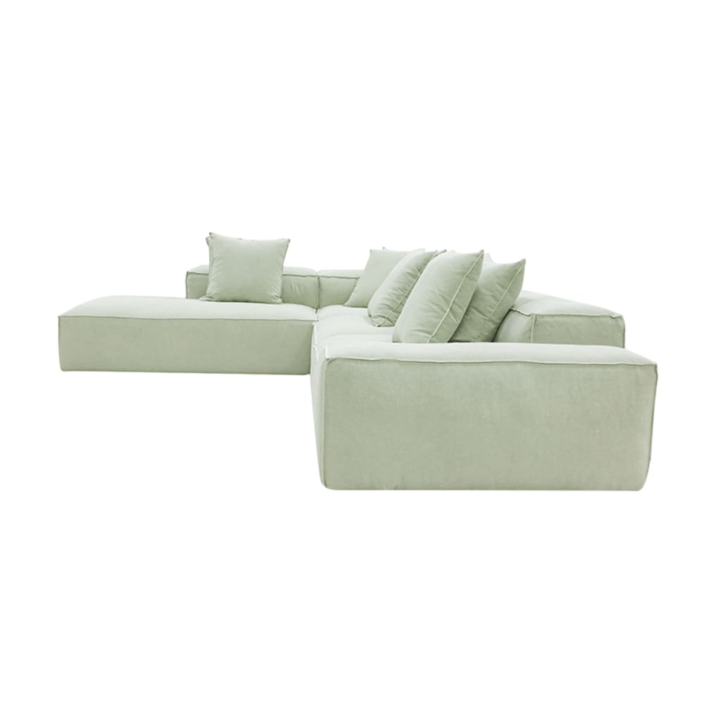 Riley Linen Oatmeal Modular Sofa - Arm, 2x Armless, Corner, Left Terminal color Linen Oatmeal