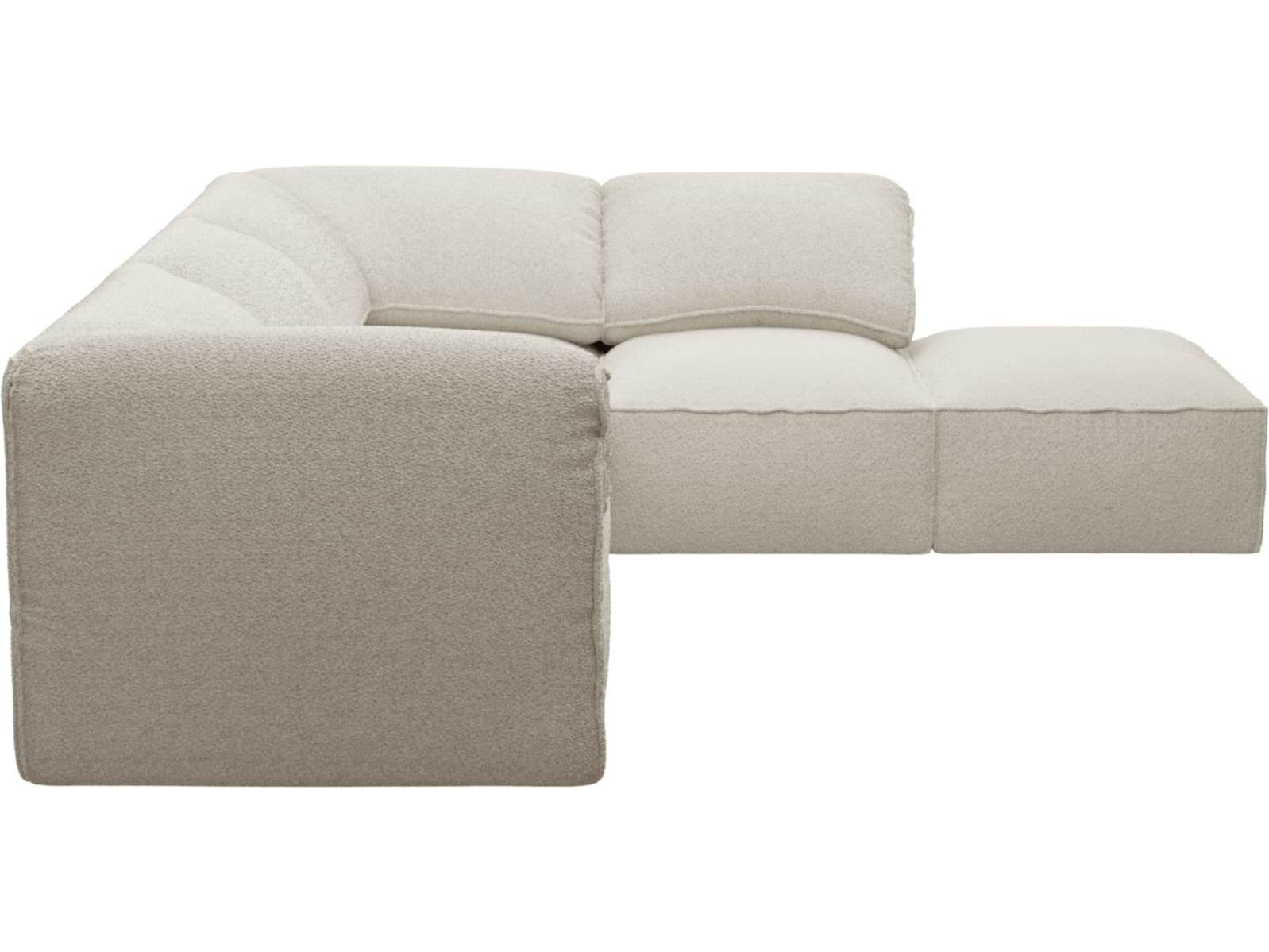 Kai Boucle Ivory Modular Sofa - 4 Seater and Ottoman color Boucle Ivory