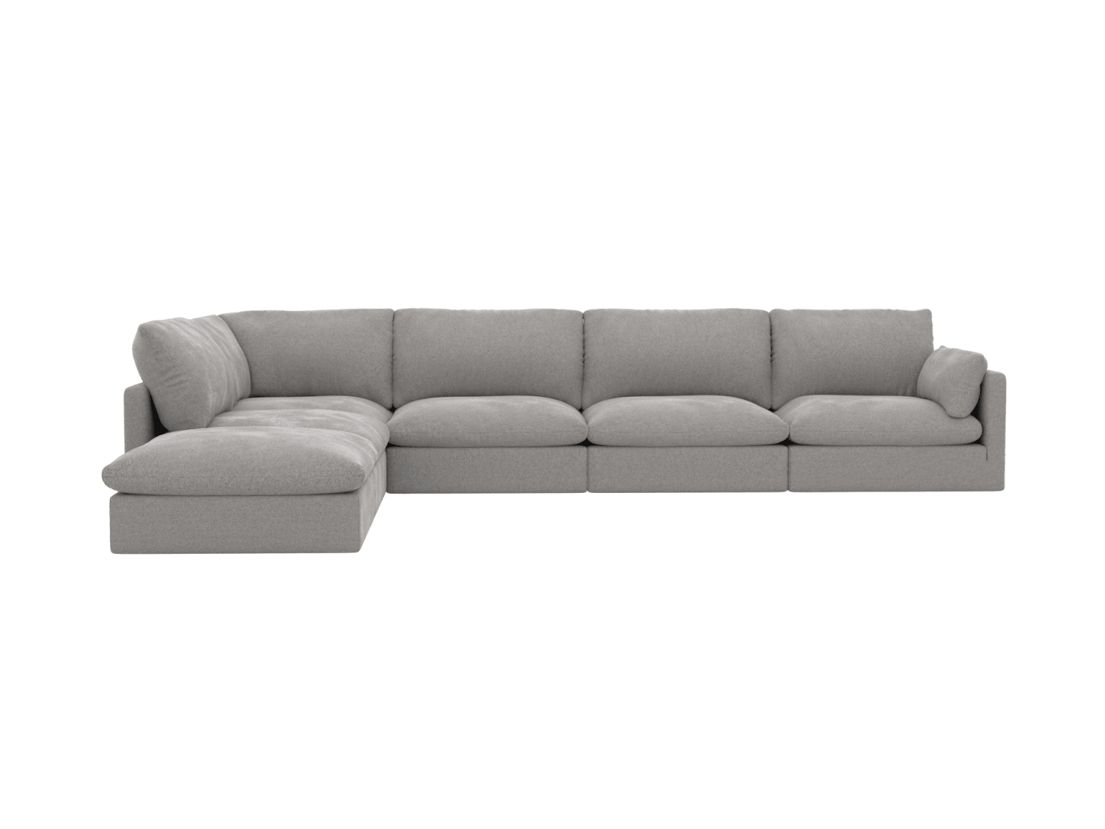 Willow Toorak Pebble Modular Sofa - 6 Seater LAF Terminal color Toorak Pebble
