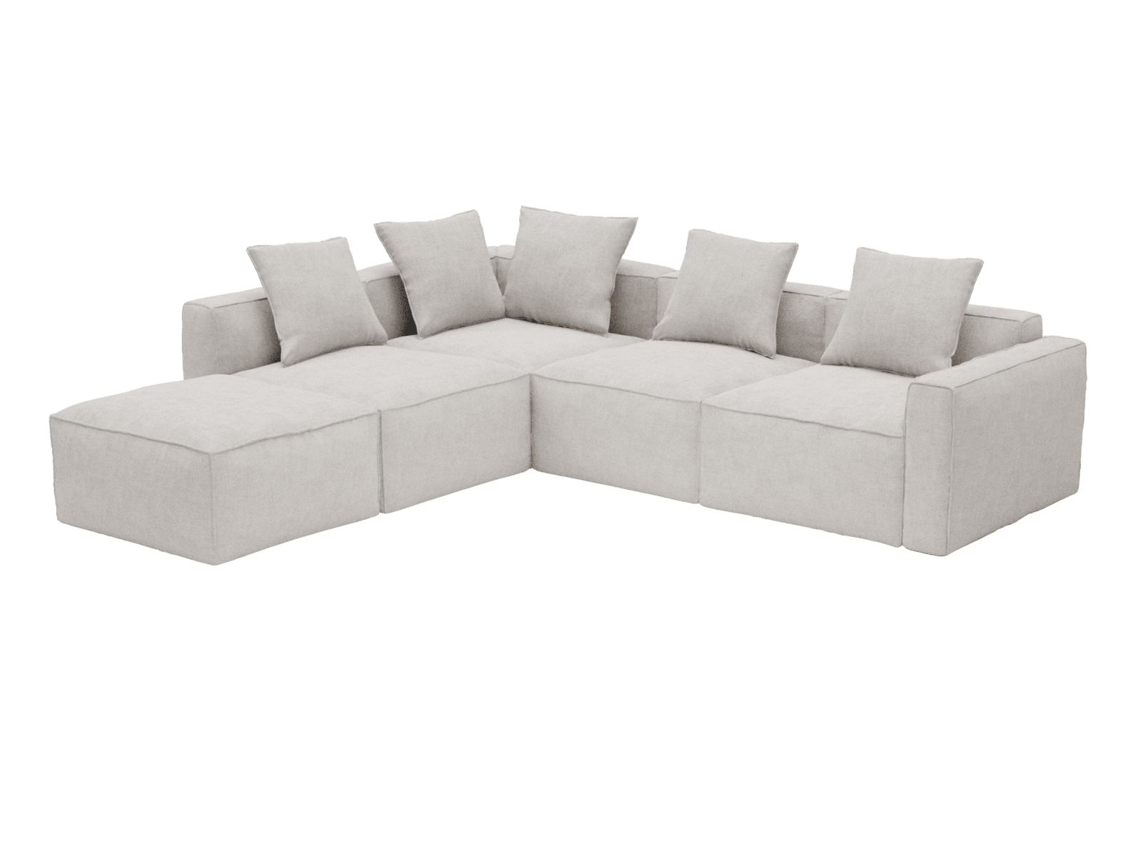 Riley Apt Avon Mineral Sofa - 5 Seater LAF Terminal color Avon Mineral