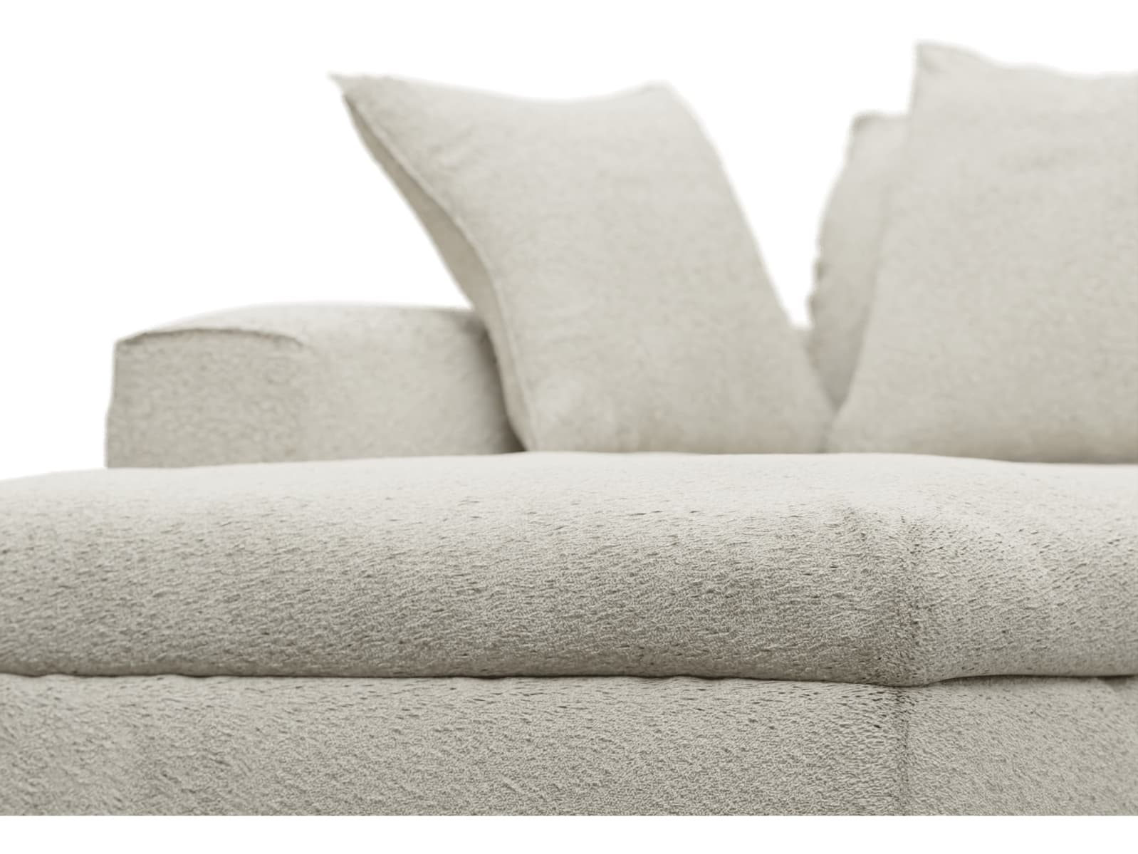 Tully Boucle Ivory Chaise Left Arm Facing Module color Boucle Ivory