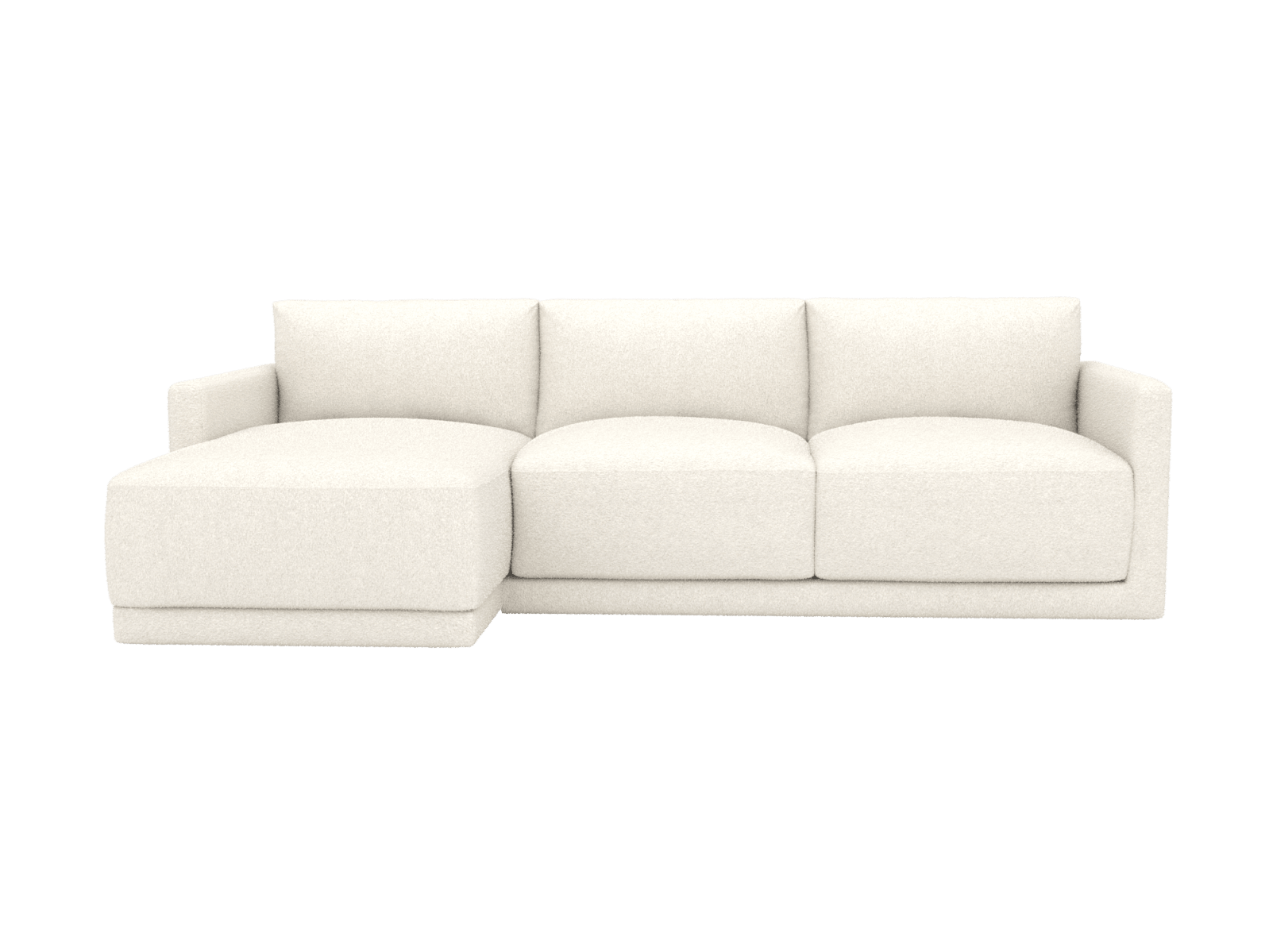 Haven Apt Boucle Ivory Chaise Sofa color Boucle Ivory