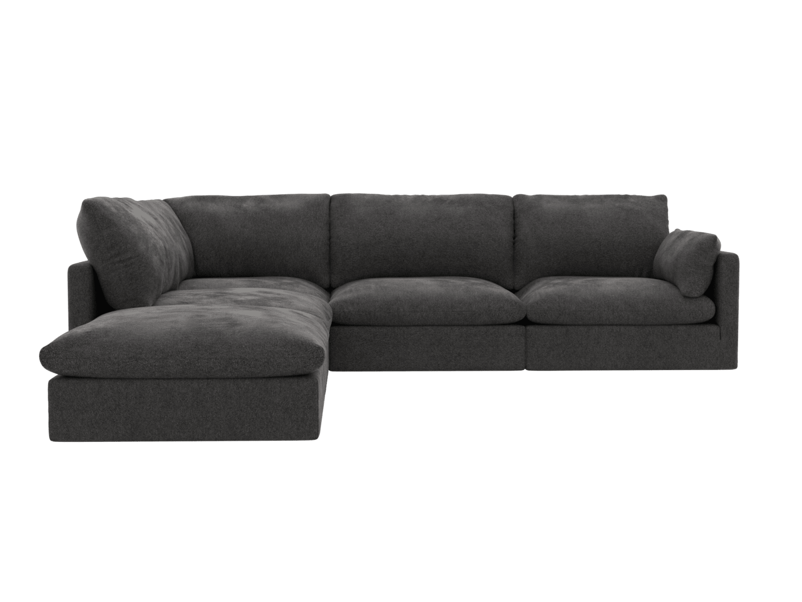 Willow California Charcoal Modular Sofa - 5 Seater LAF Terminal color California Charcoal