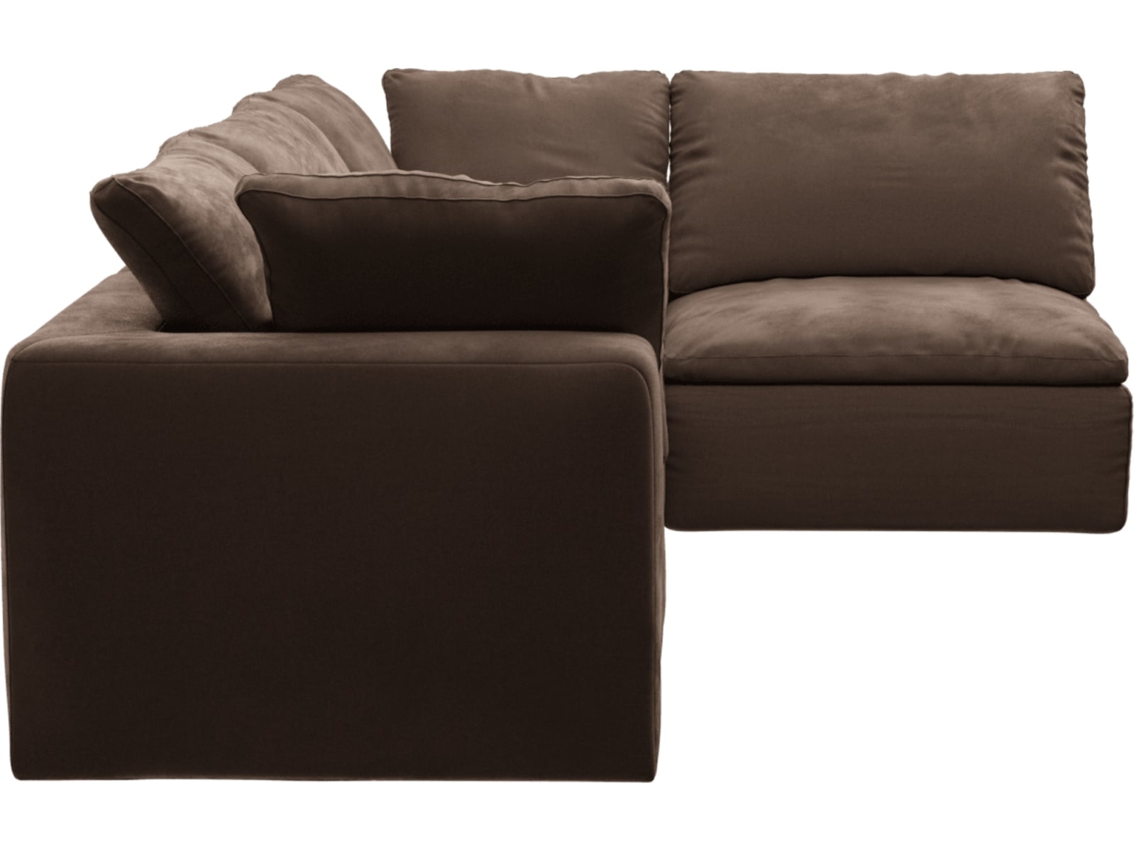 Cloud Muse Chocolate Modular Sofa - 4 Piece color Muse Chocolate