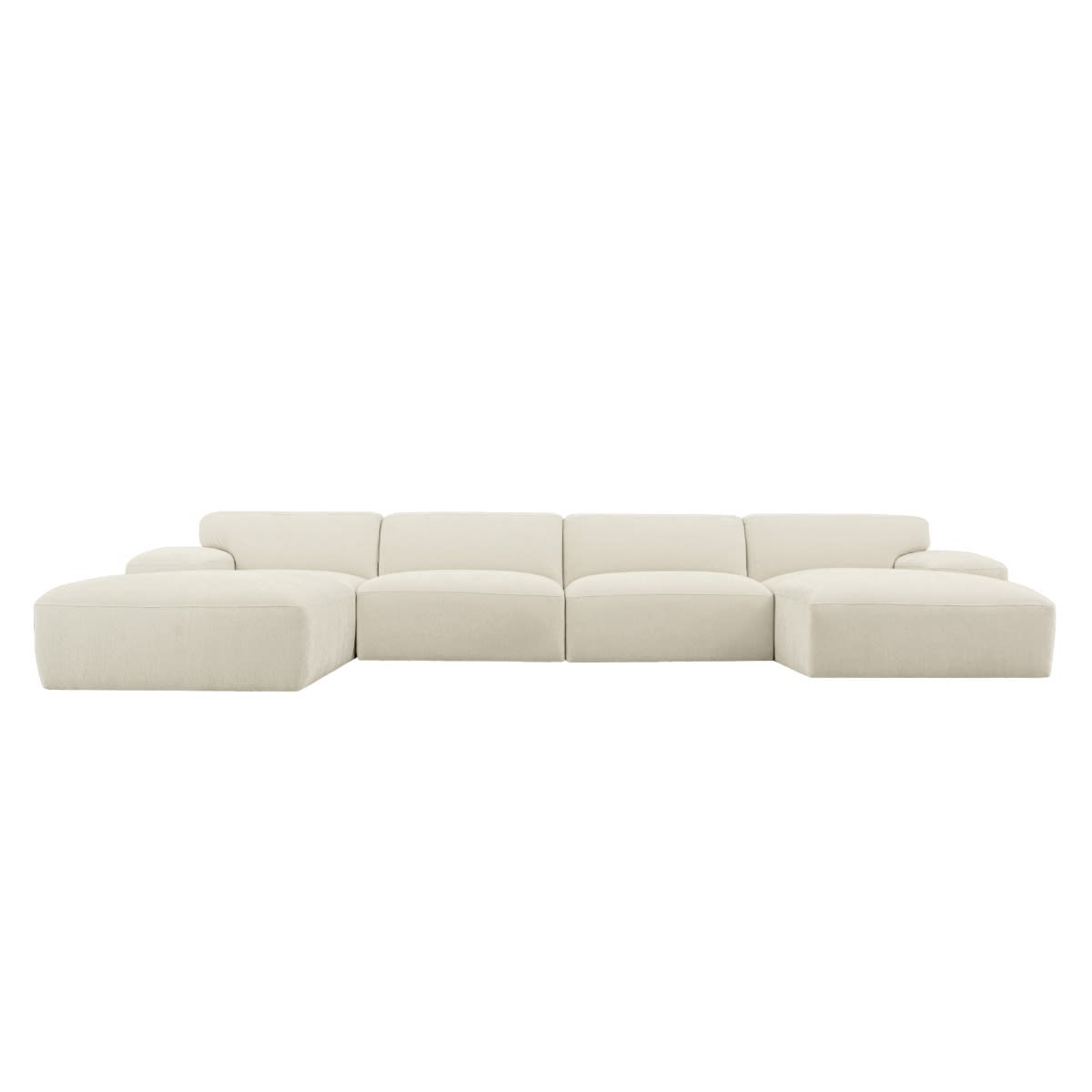 Copenhagen Alpine Mist Chaise Sofa - 5 Seater U Shaped Modular color Alpine Mist