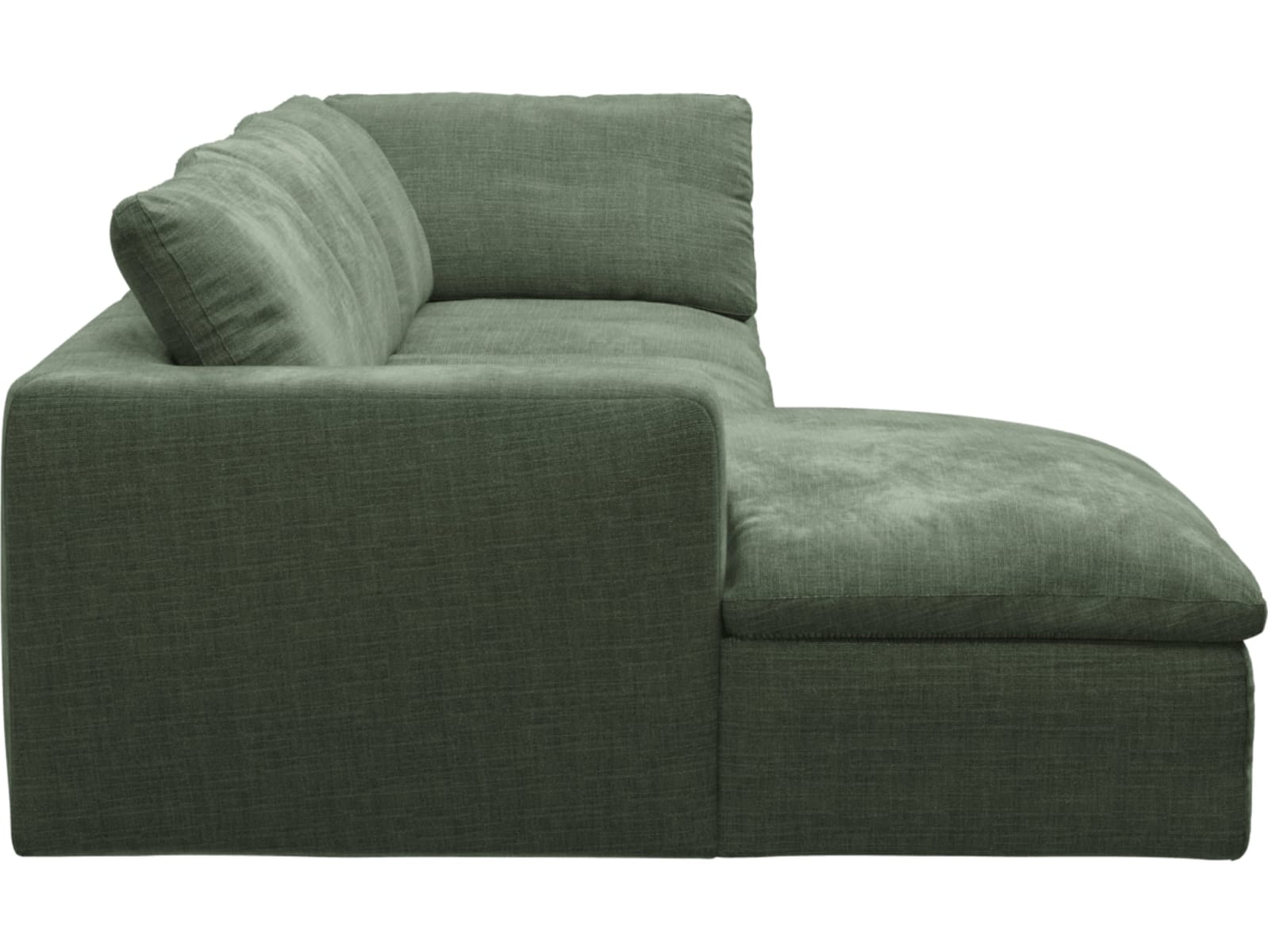 Cloud Deep Tribute Dark Jade Modular Sofa - 3 Seater Chaise color Tribute Dark Jade