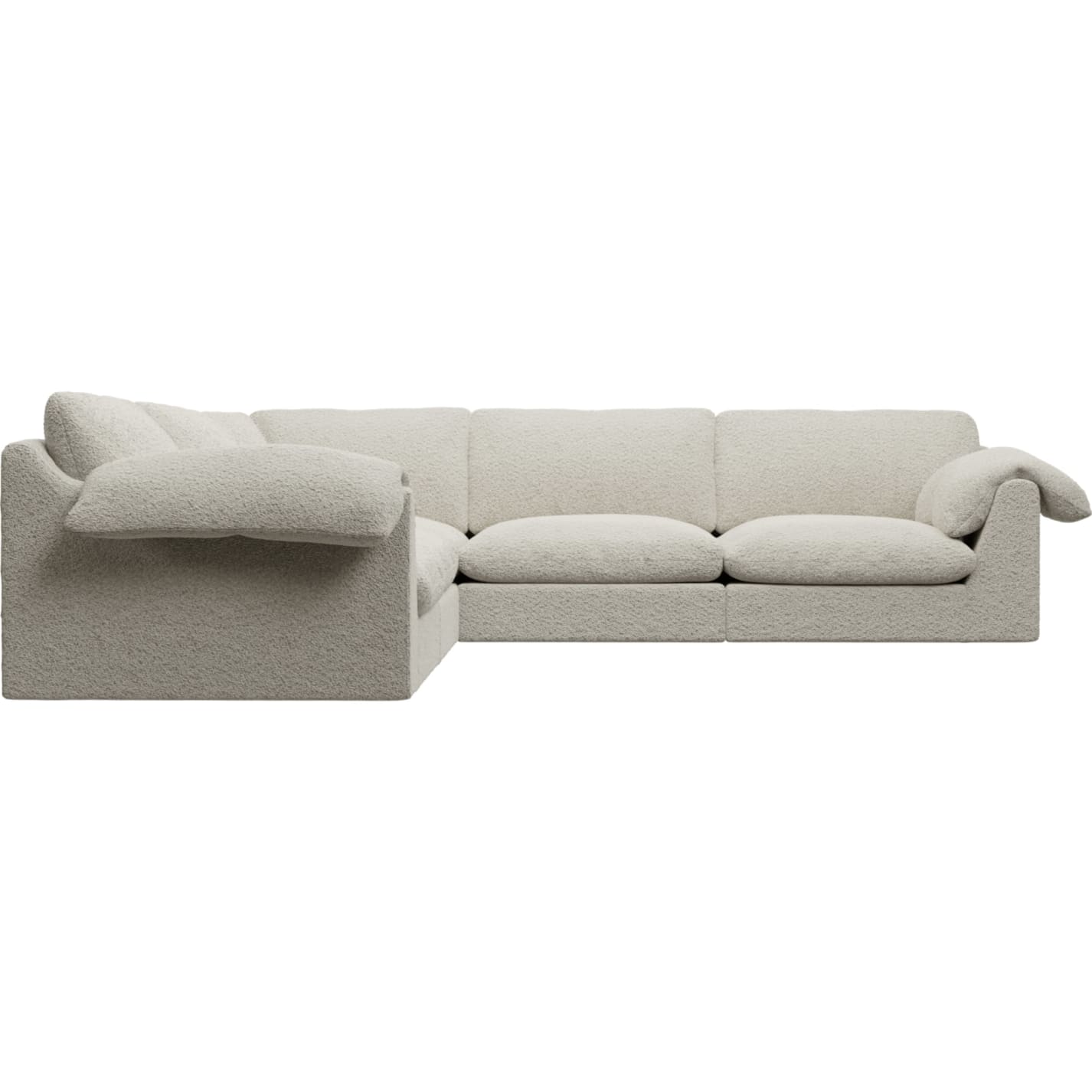 Ludlow Boucle Ivory Corner Sofa - 5 Seater color Boucle Ivory